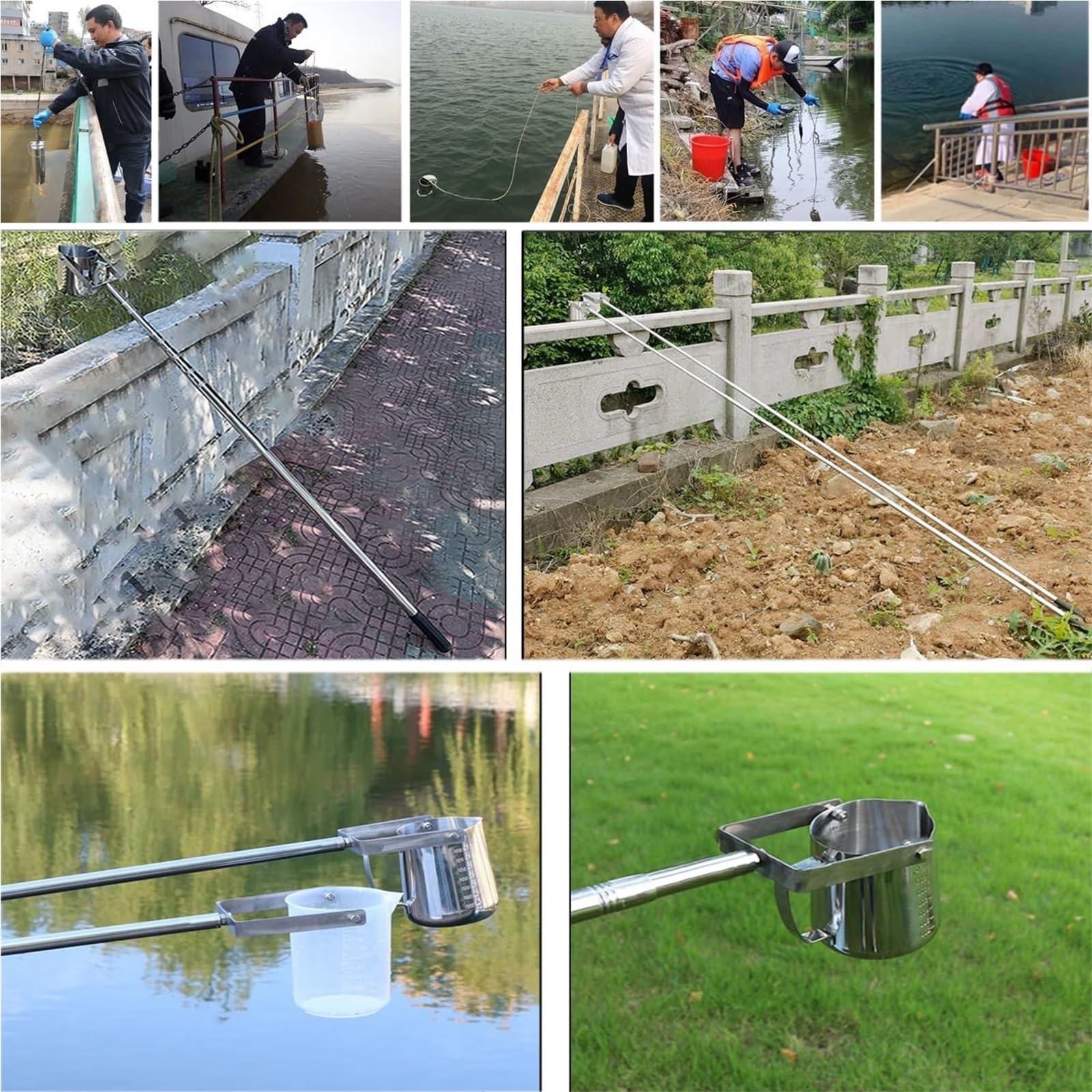 Wasserprobenahme aus Edelstahl, 2,5 m, langlebiges Flüssigkeitsprobengerät für Technik und Industrie, 500 ml Fassungsvermögen, ideal für Wasserproben und Analysen
