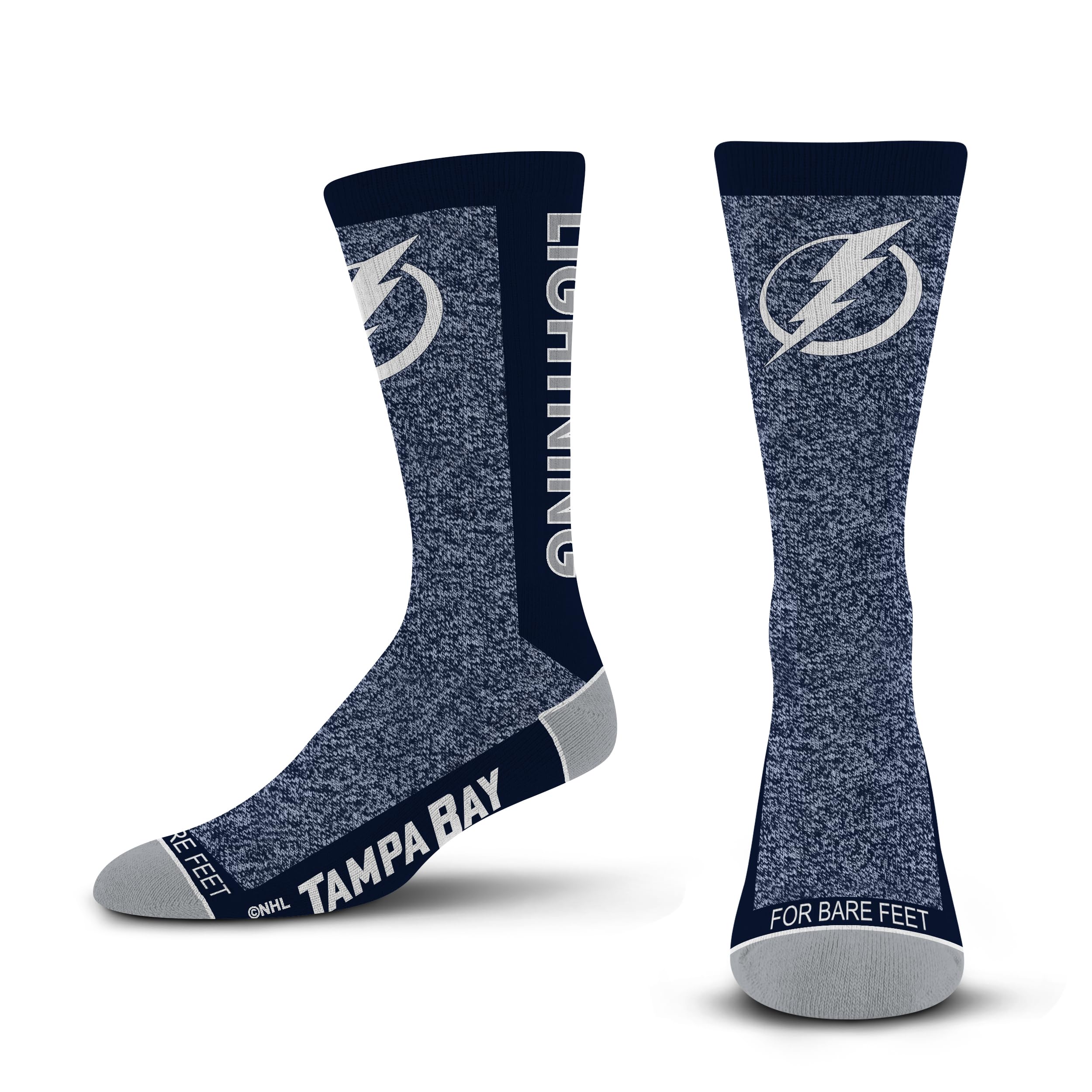 For Bare Feet Marble MVP Crew Sock NHL Large