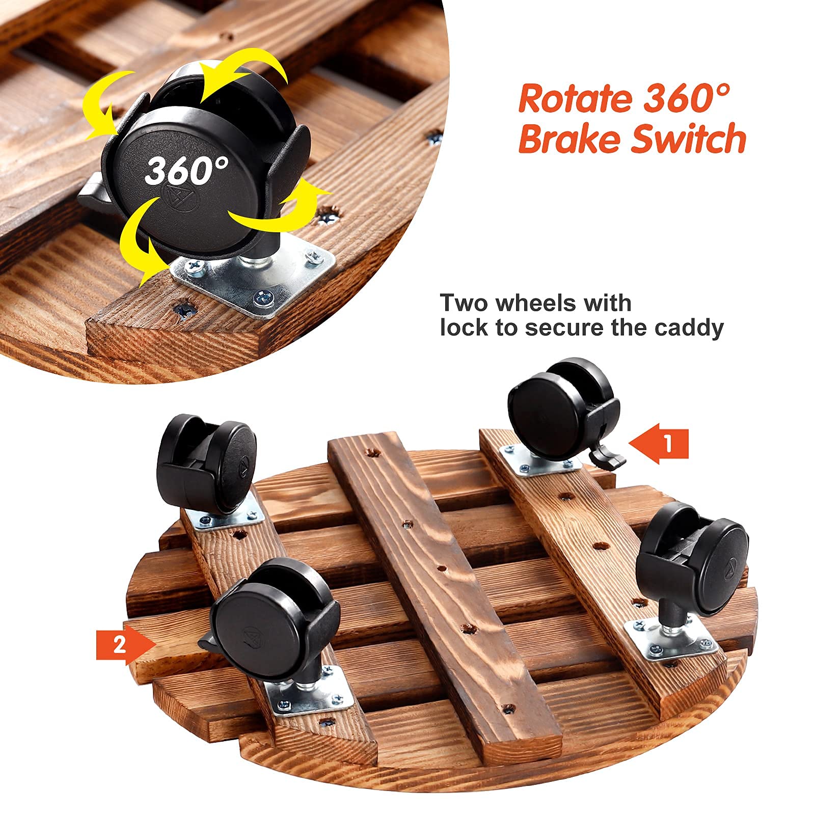 KarNeey Plant Caddy 12 Inch Plant Stand with Wheels Rolling Plant Stand Heavy Duty Rolling Plant
