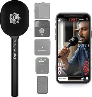 DIGIMORE Wireless Handheld Microphone Stick | Portable Plug & Play Mic with Windproof Sponge | Clear Sound, Long Range | I... Price In India