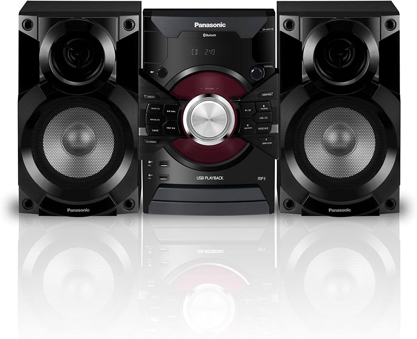 Panasonic MAX DJ Jukebox Sound System SC-AKX18 (Black) Bluetooth and USB Music Play, Smartphone Control