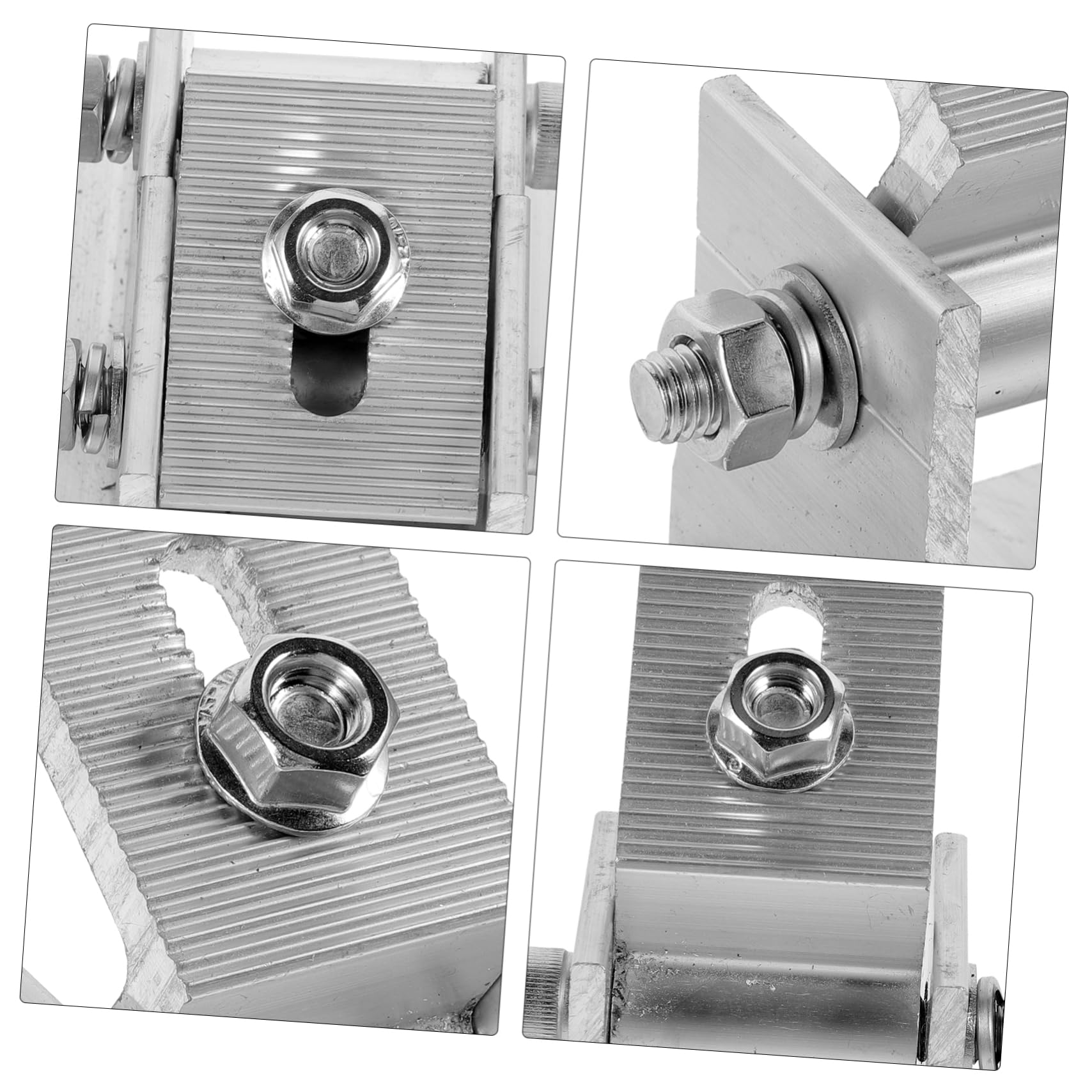 Soporte de Montaje para Panel Solar Ajustable 4 Piezas Aluminio | Estructura Estable, Incluye Almohadillas de Goma y Tornillos de Madera, Formato en Bolsa