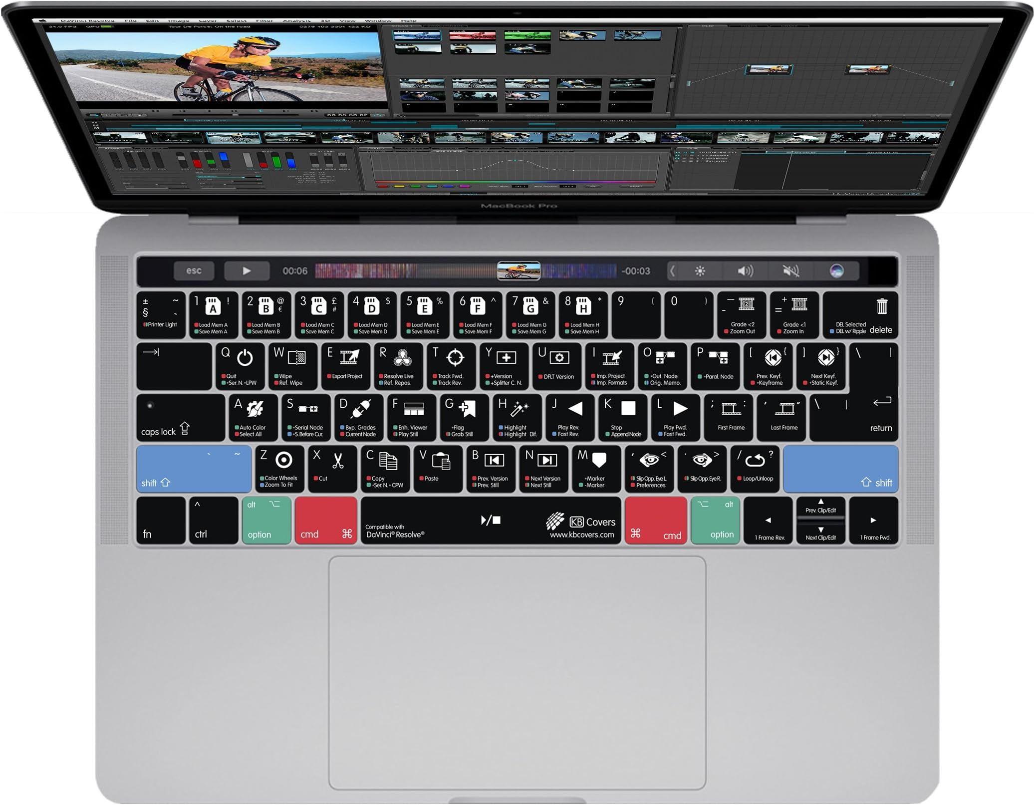 DaVinci Resolve Keyboard Cover for MacBook Pro (Late 2016+) w/ Touch Bar