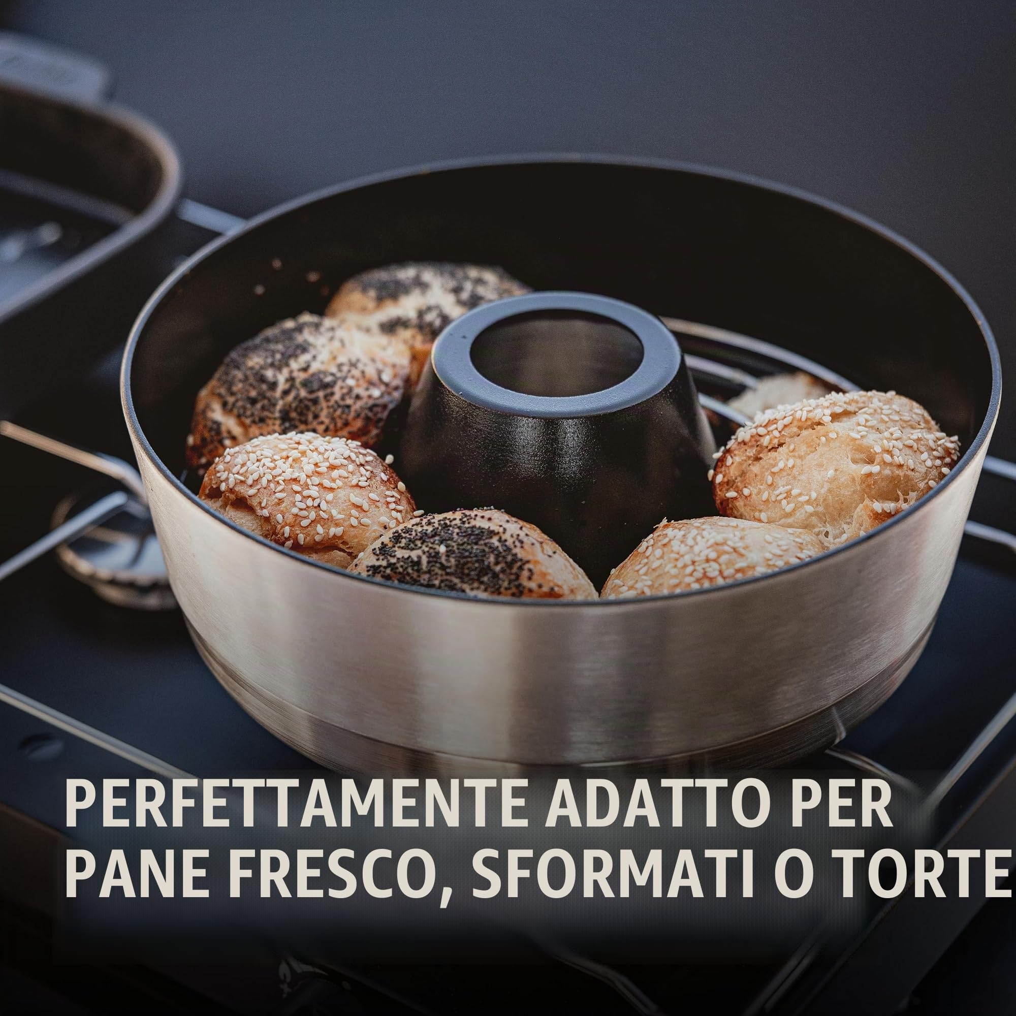 Enders® Forno portatile da campeggio VAMO™ per cottura, cottura e cottura compatibile con fornelli, barbecue o fornelli, eccetto induzione, capacità circa 2,3 litri, termometro integrato #6866