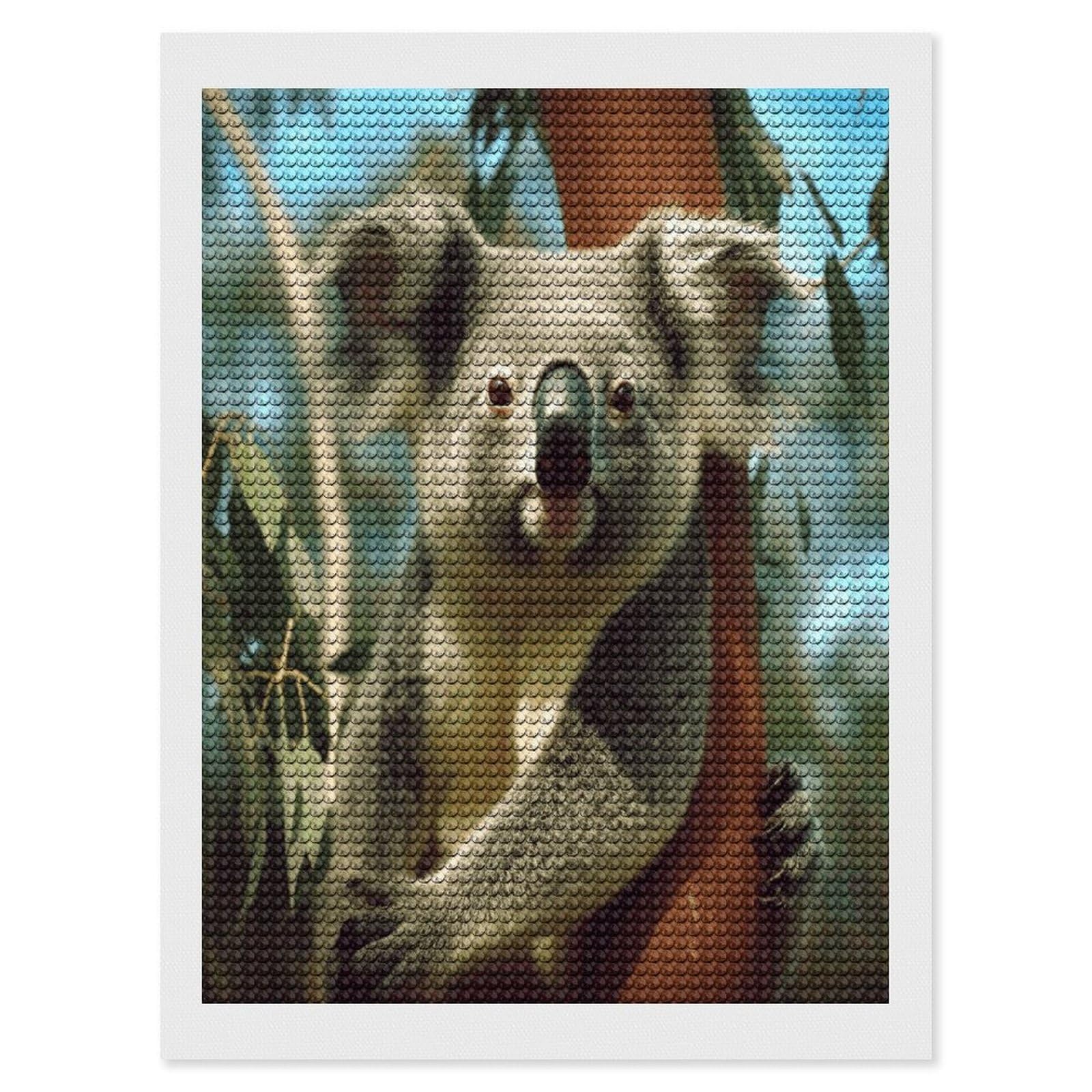 FekiLoot Bear Koala Diamond Art Kits for Adults Diamond Painting Kits for Beginners DIY Diamond Art Kits Round Full Drill Diamond Dot Gem Painting for Home Wall Decor Gift 12"x16"