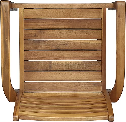 Miniatura 9 de Christopher Knight Home Watts - Sillas de comedor de madera de acacia para exteriores, acabado de teca (juego de 2)