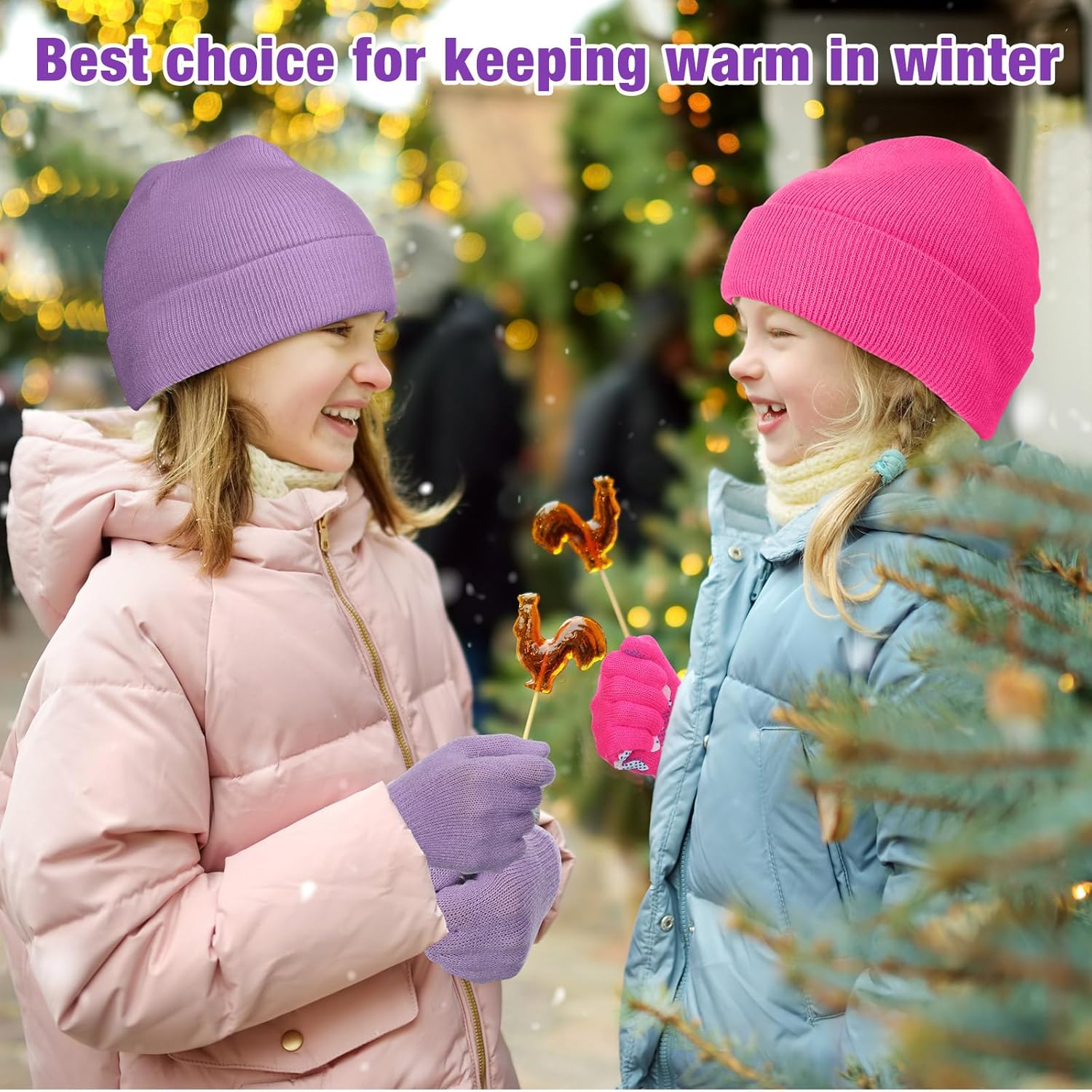 Toulite 100 Pcs Kids Winter Hats and Gloves Sets Bulk Beanie Gloves for Children School Donation Wholesale (Light Camouflage) - Image 7
