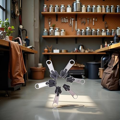 Kit de reparación de cremallera universal de fijación instantánea de 6 piezas, color negro, con cremallera, diseño de cremallera, manualidades,