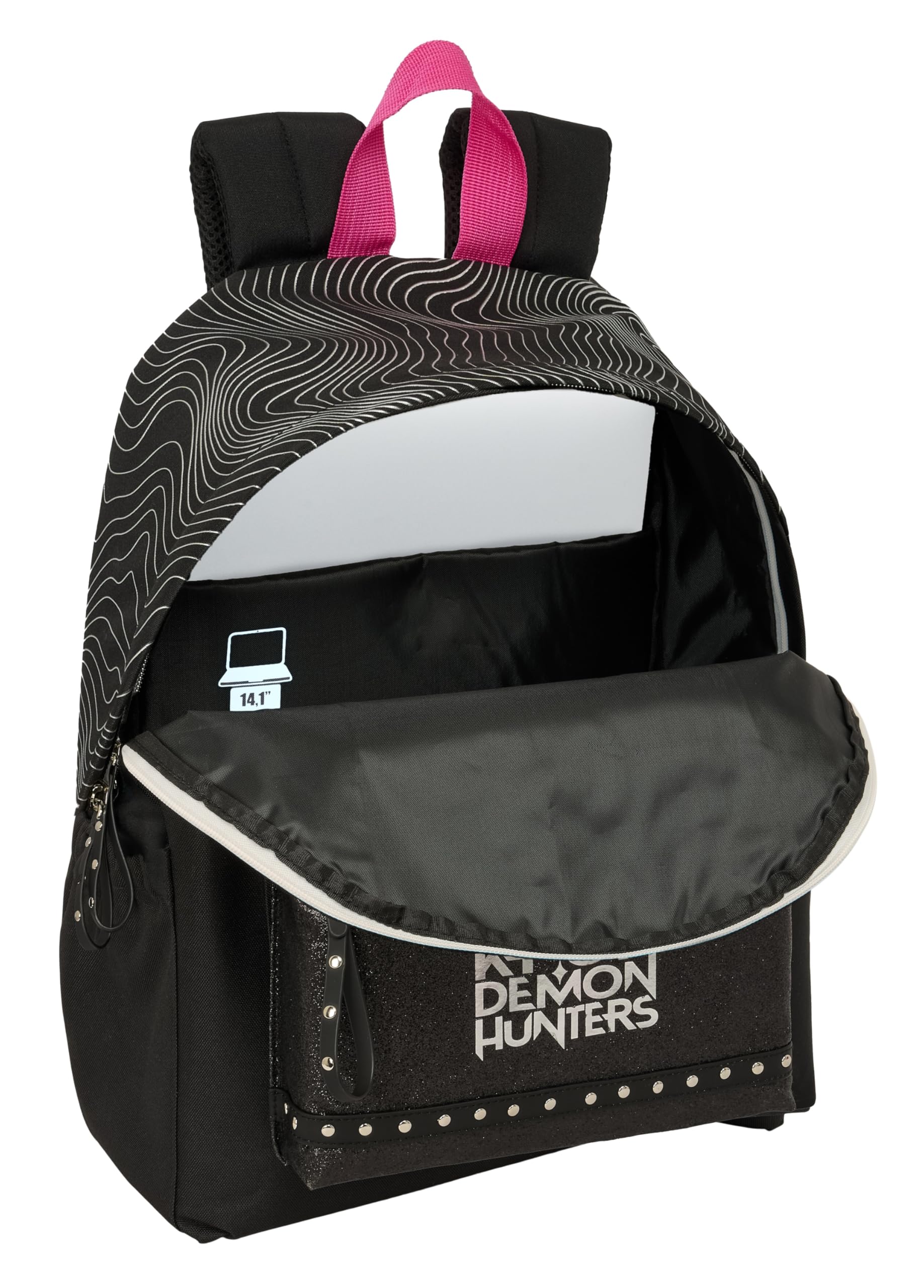 K-POP Demon Hunters - ENERGY - Mochila para Portátil 14.1", Ideal para Jóvenes de Diferentes Edades, Cómoda y Versátil, Resistencia, 31x13x43 cm