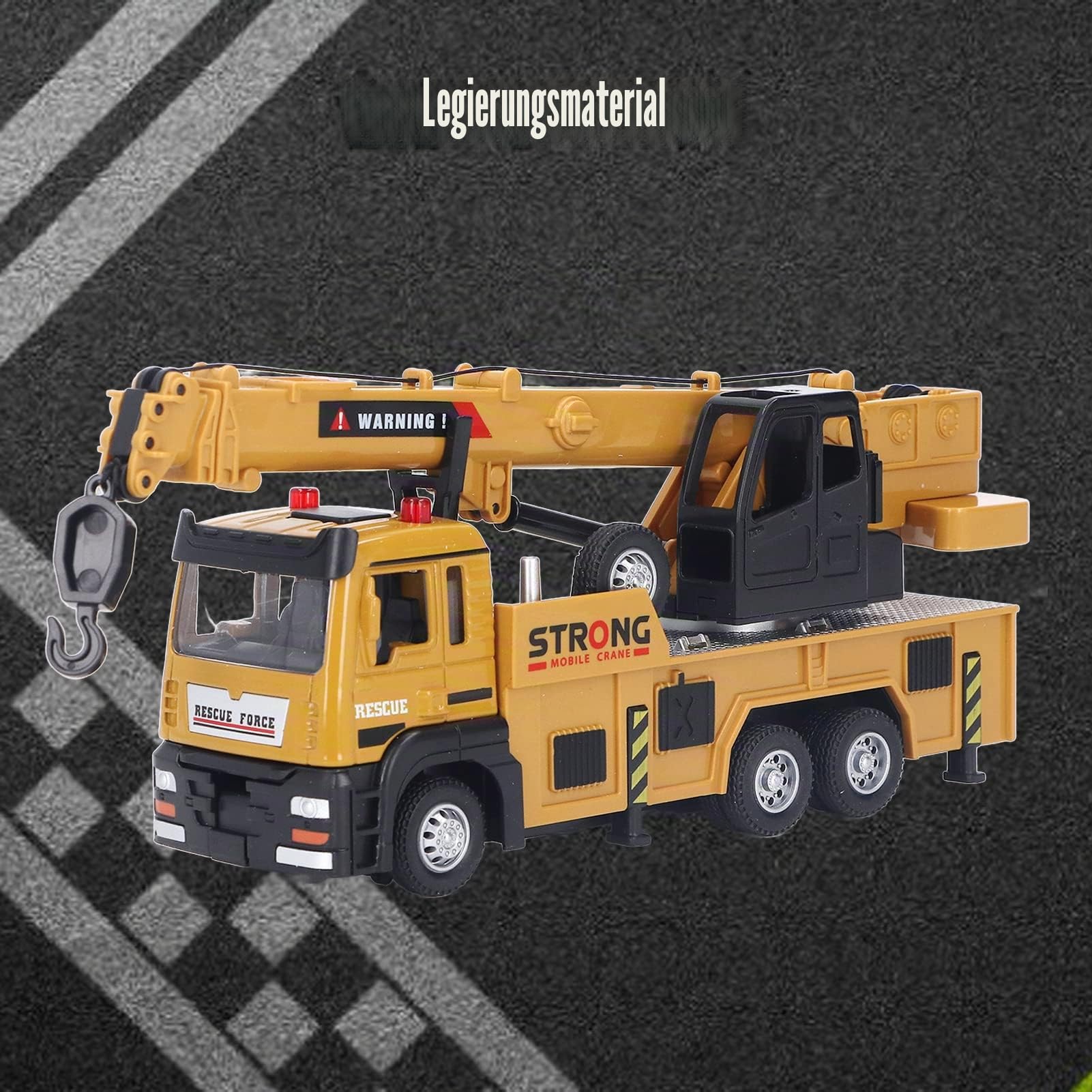 Drfeify Mikro-Kran-LKW, Langlebige Legierung, Bergungsfahrzeug, Pädagogisches Spielzeug für Kinder, Indoor-Spiel, Geschenkidee, Lernspielzeug