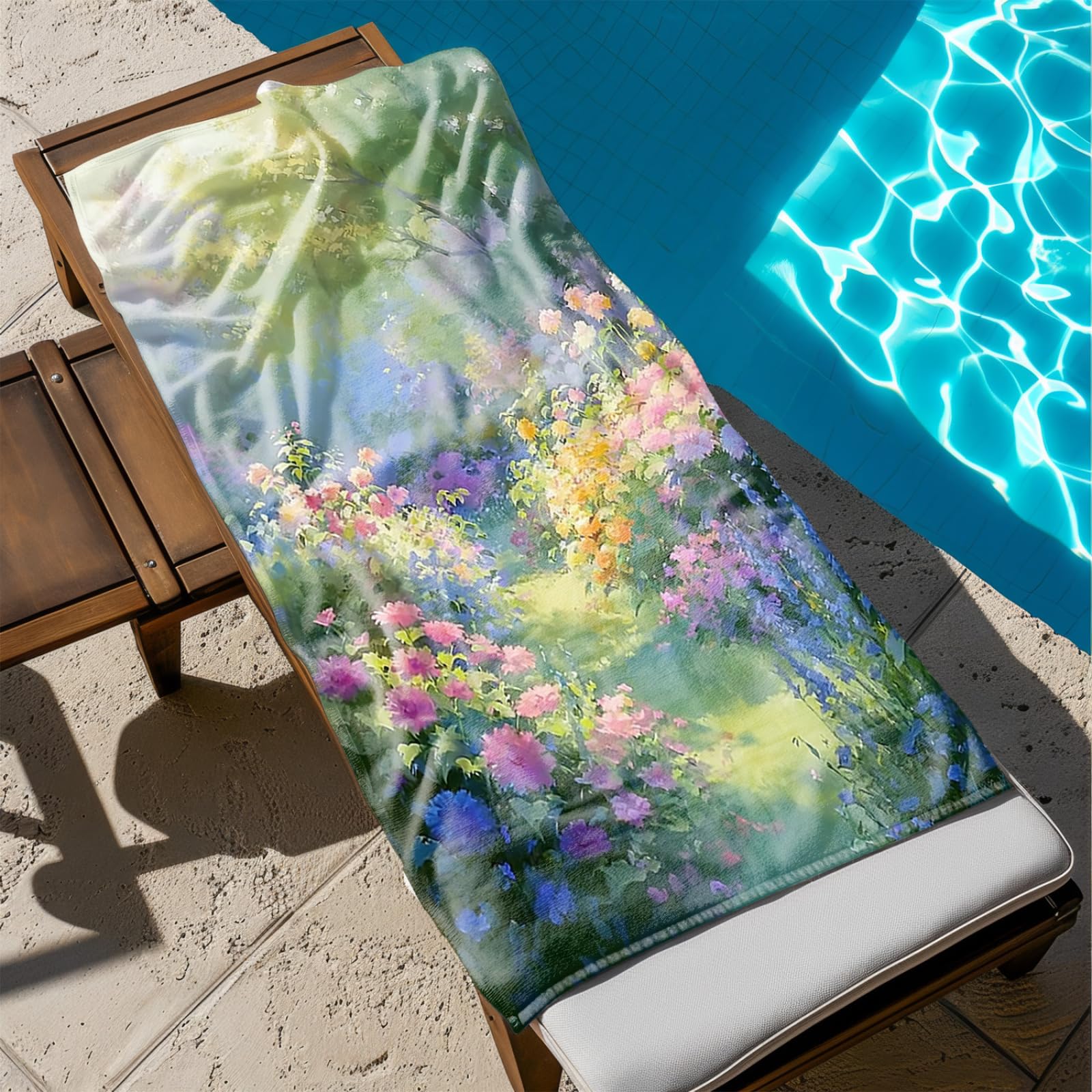 Generico Telo Mare Microfibra 200X100 Fiori Gialli Viola Asciugatura Rapida Telo da Spiaggia Sabbia Per Donna Uomo Viaggi Vacanze Nuoto Campeggio