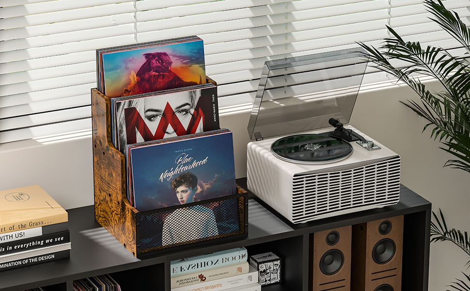 Amazon.com: Yuzehuaza Vinyl Record Storage,Stepped 3 Tier LP Vinyl