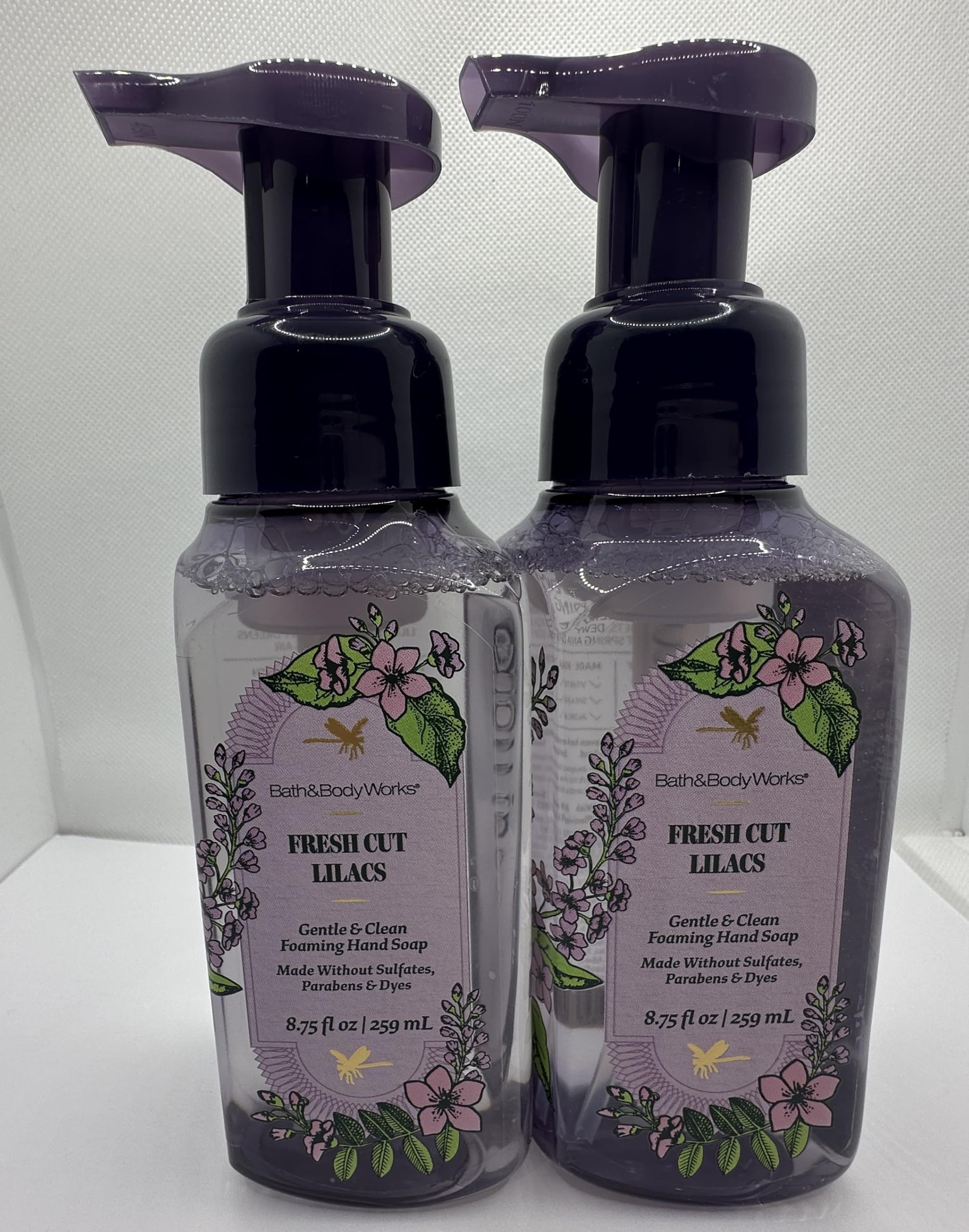 Set of 2 Fresh Cut Lilacs Gentle Foaming Hand Soap 8.75 Ounce