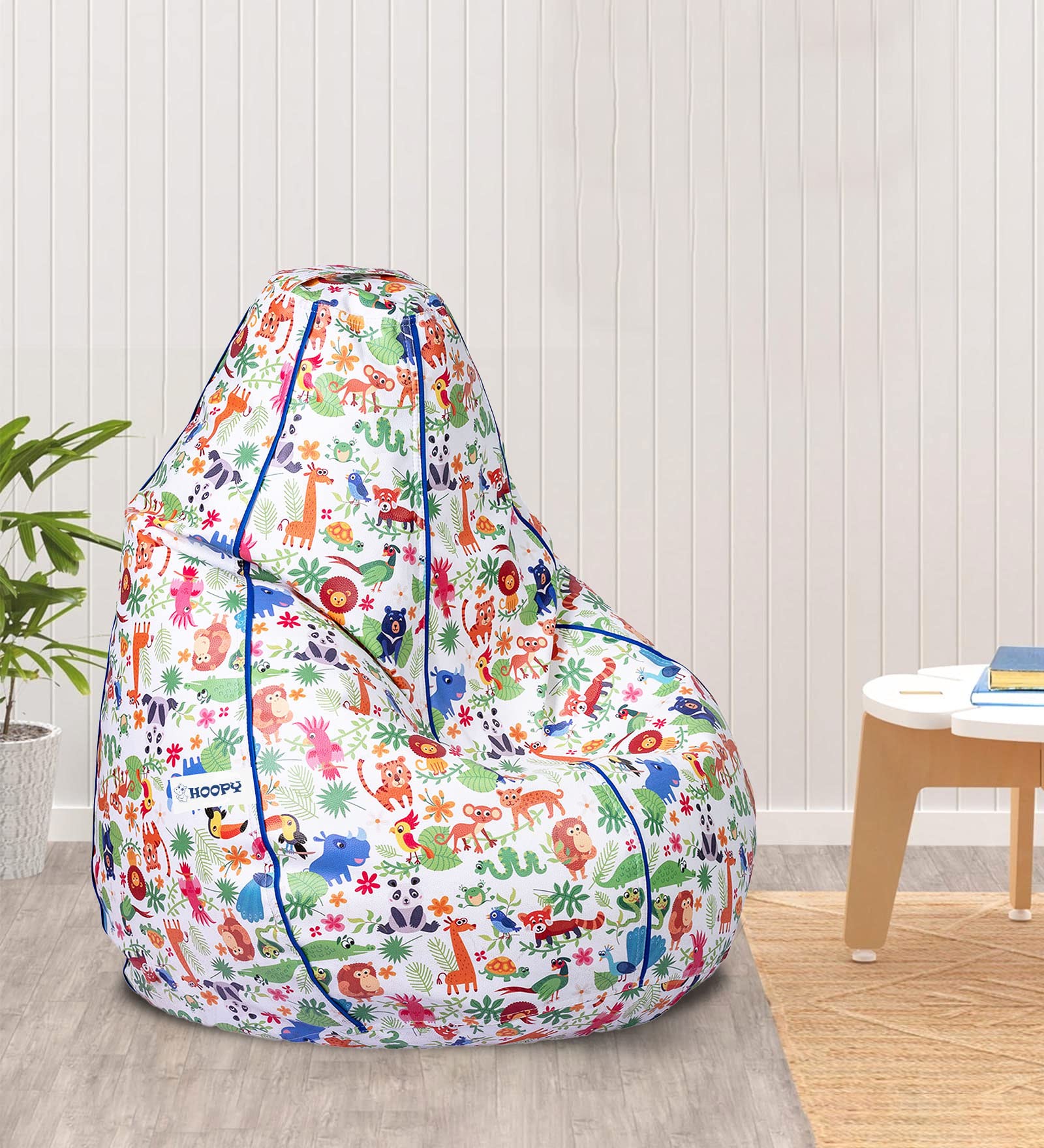 hoopy Kids Large Bean Bag Cover (Without Beans)- Animal Print_Birthday Gift Item for Kids