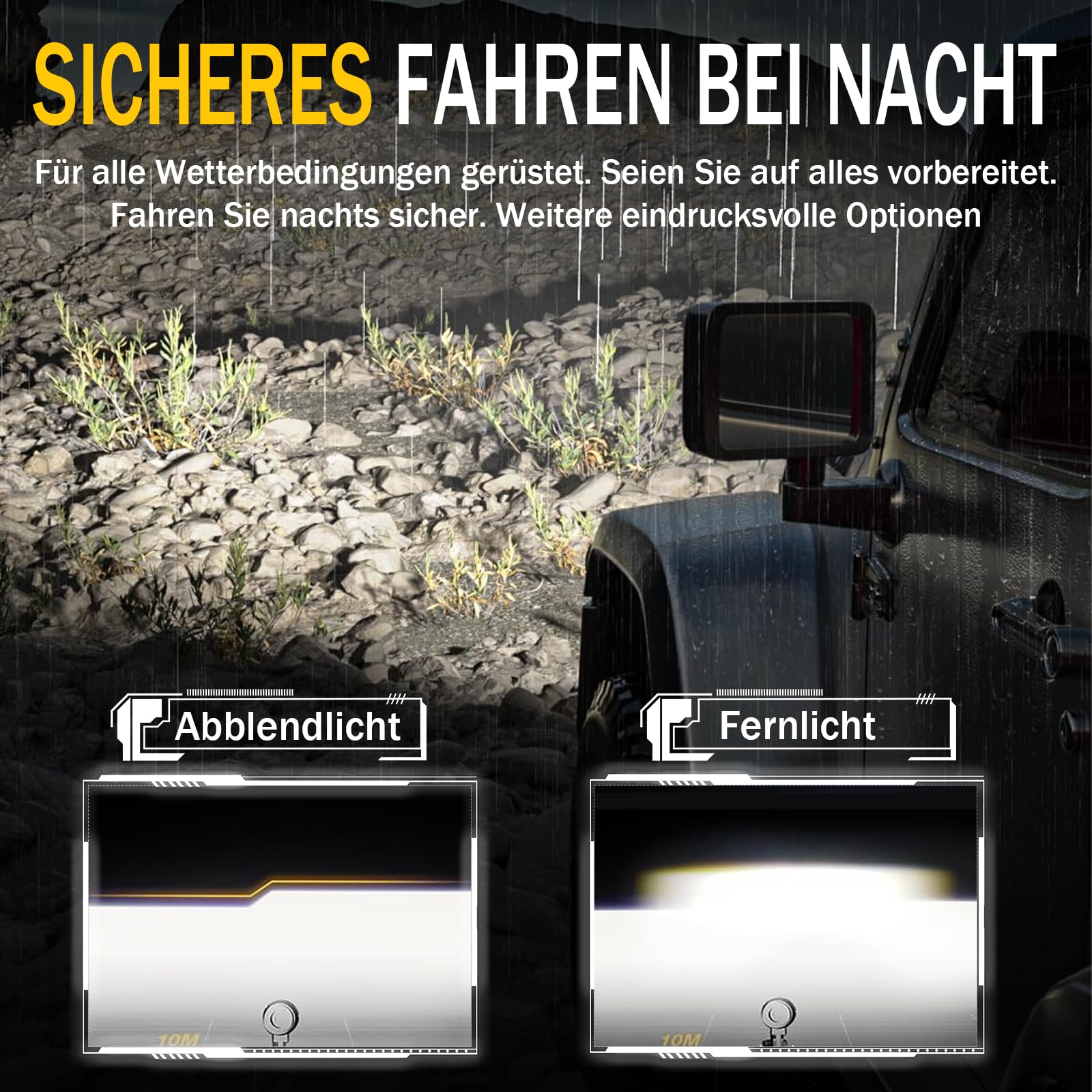 Faro LED da 7 pollici, omologato E, con anabbagliante e anabbagliante, indicatore di direzione e luce di marcia diurna per Jeep Wrangler ı JK Classe G 250 GD Wolf W460 W461 per Land Rover