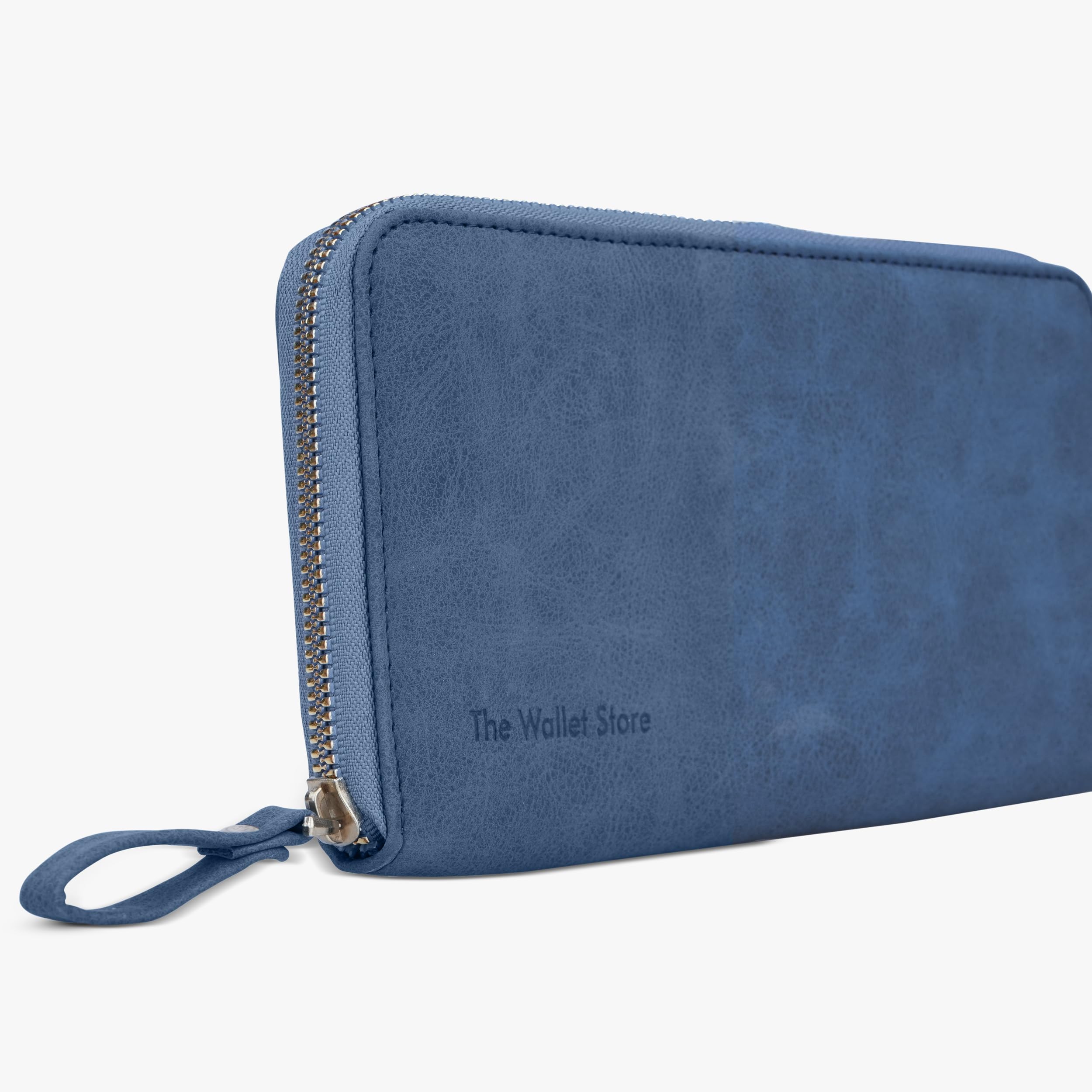 The Wallet Store Suede Leather Zipper Clutch For Her - Beige