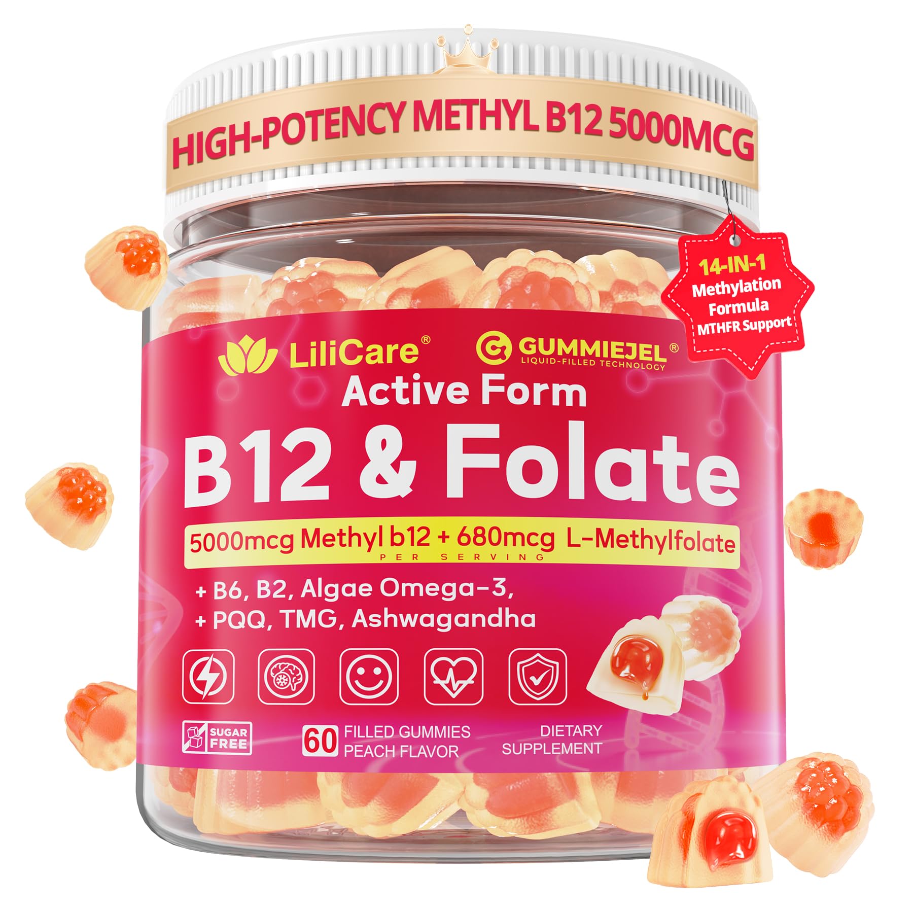 LILICARE Methyl B12 and L-Methylfolate Gummies
