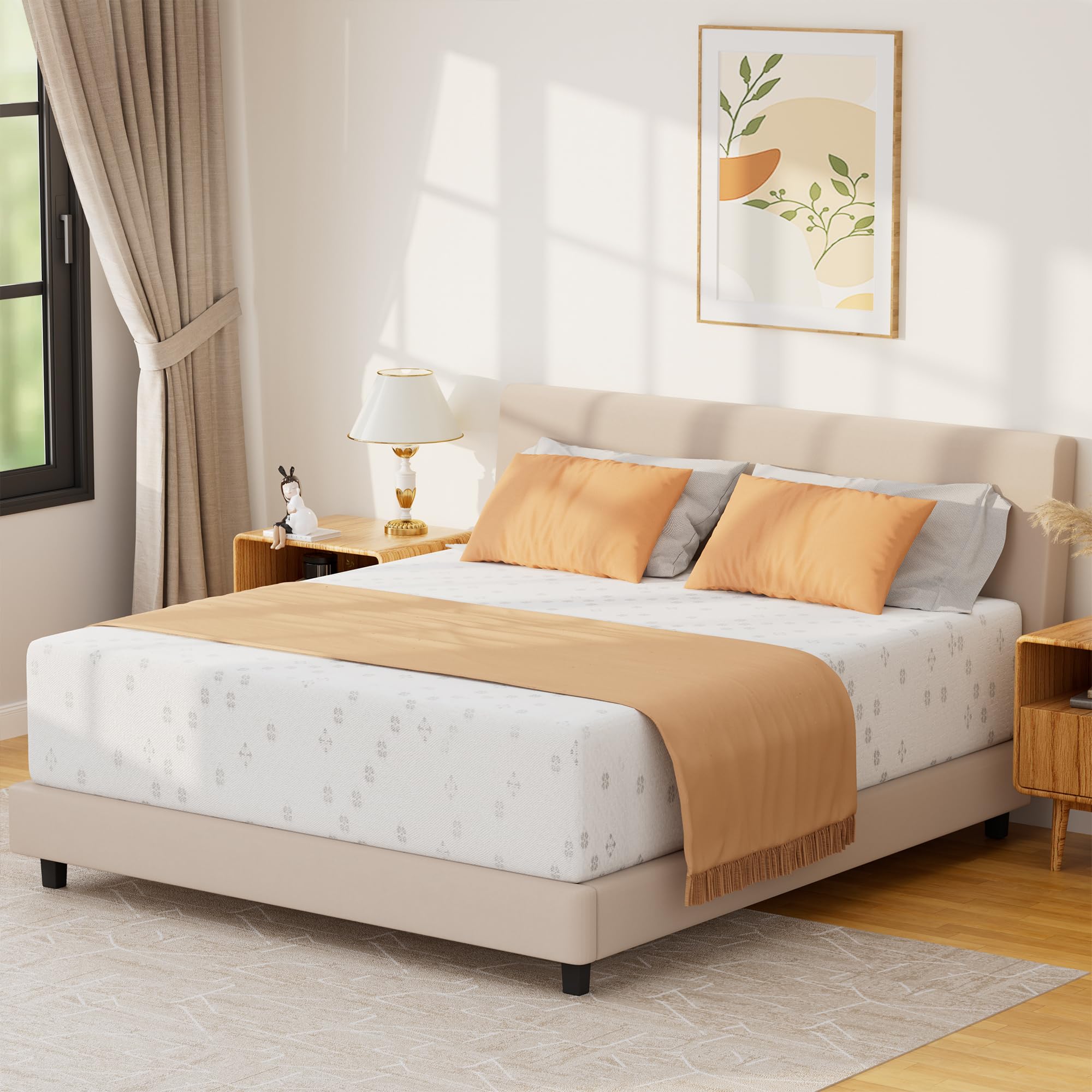 Amdroid King Mattress 10 Inch Memory Foam Mattress in a Box, Gel Memory Foam or Lumbar Support,Medium Firm,Made in USA,Pressure Relief,CertiPUR-US