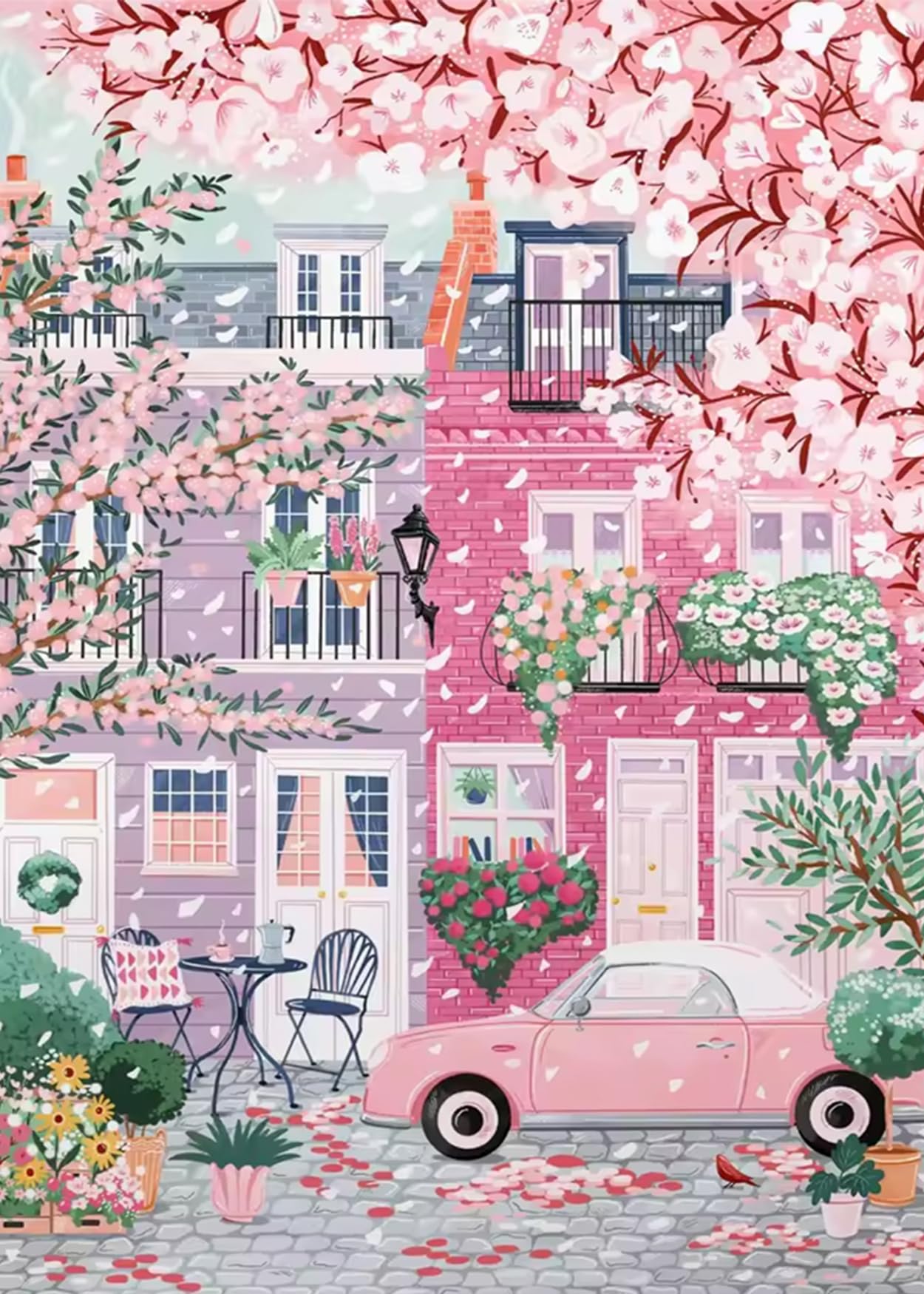 Sakura City 5D Diamond Painting by Numbers Kit for Adults, DIY Diamond Art Kit, Flower and Diamond Dots, Full Art Kit for Home Wall Decor, 12x16-image-17