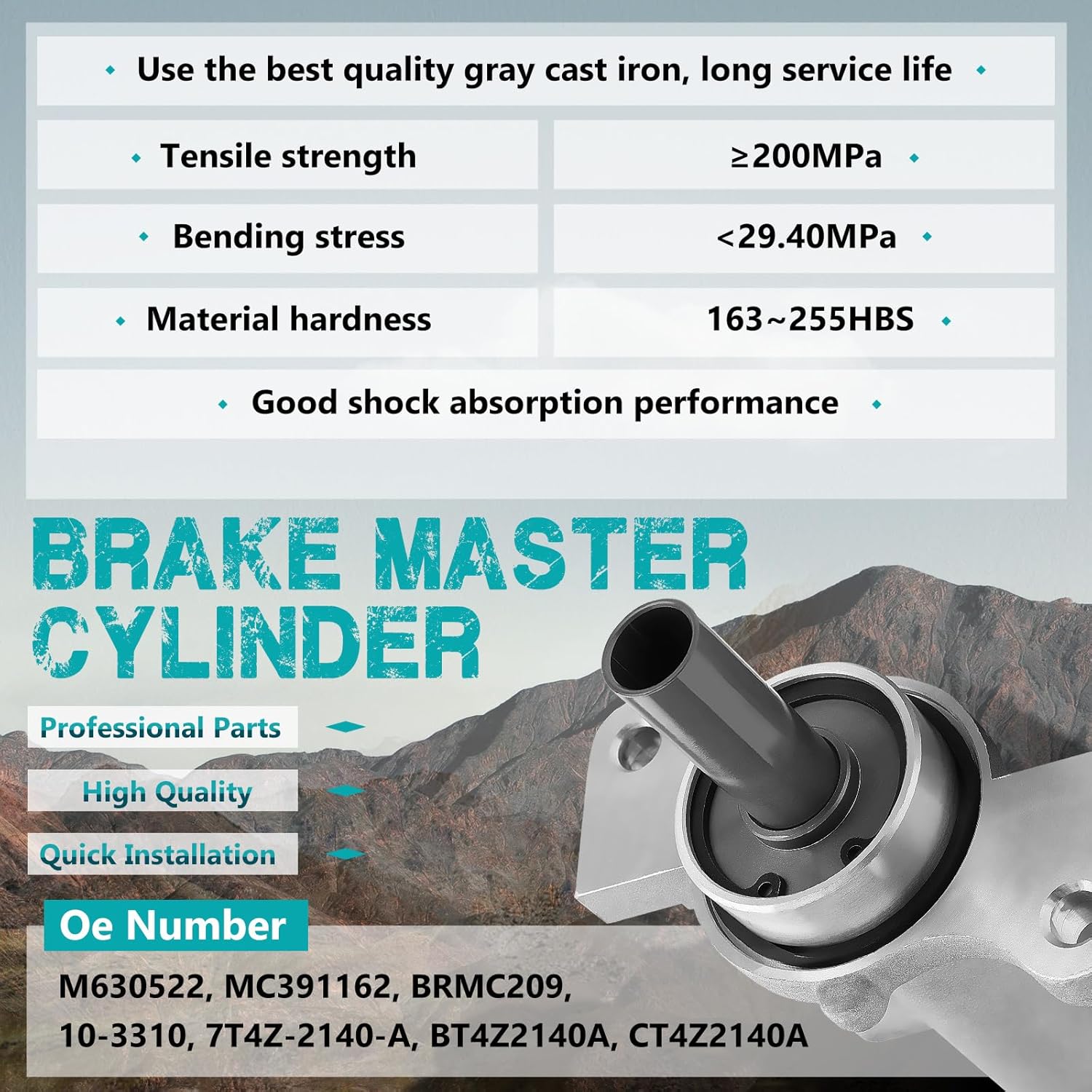 M630522 Brake Master Cylinder Compatible with Ford Edge 2007-2014 & Lincoln MKX 2007-2015, Replace OE M630522, MC391162, BRMC209, 10-3310, 7T4Z-2140-A, BT4Z2140A, CT4Z2140A