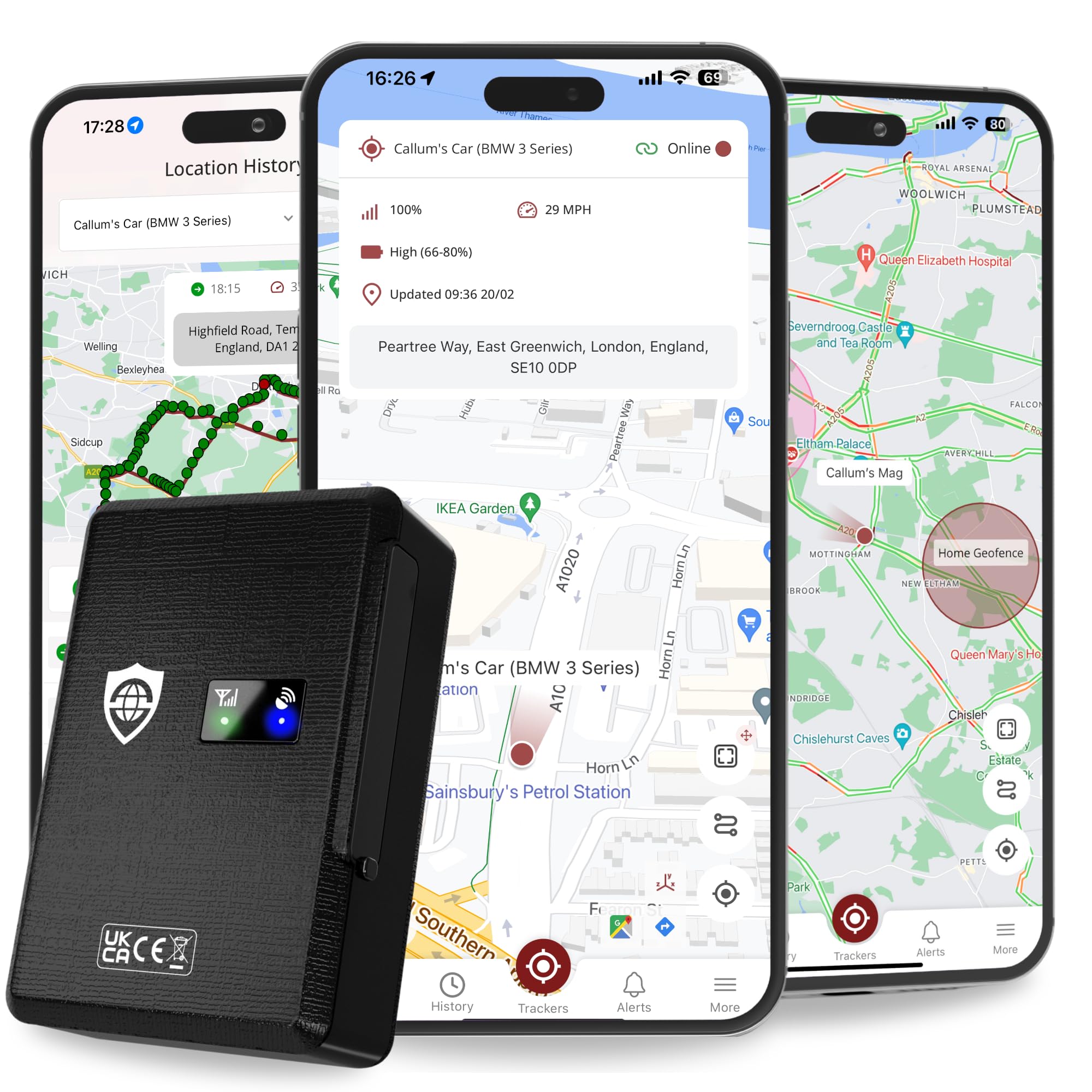 Mag – Rechargeable Magnetic GPS Tracker, Car, Van, Motorbike, Caravan, etc. 34-195 Countries, 90 Day Standby, Real Time Tracking and Notifications, 7 Day Free Trial+SIM Included, UK Company