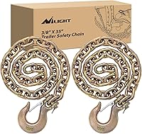 Nilight Grade 70 Trailer Safety Chains 3/8" x 35" 2-Pack with Clevis Snap Hooks - 26,400 lbs Break Strength for RV, Boat & Truck Towing