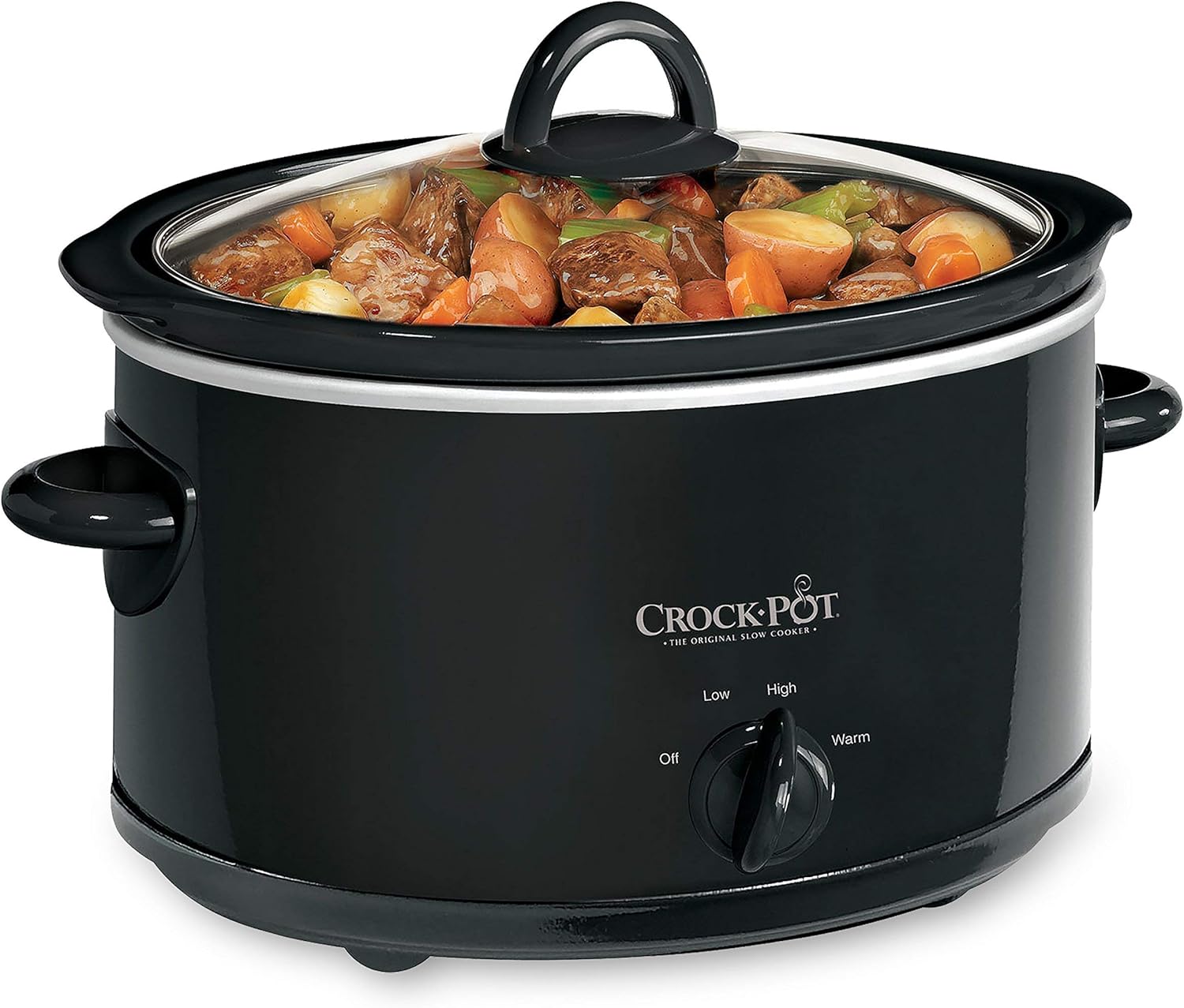 CrockPot 4Quart Manual Slow Cooker, Black (Renewed) Home & Kitchen