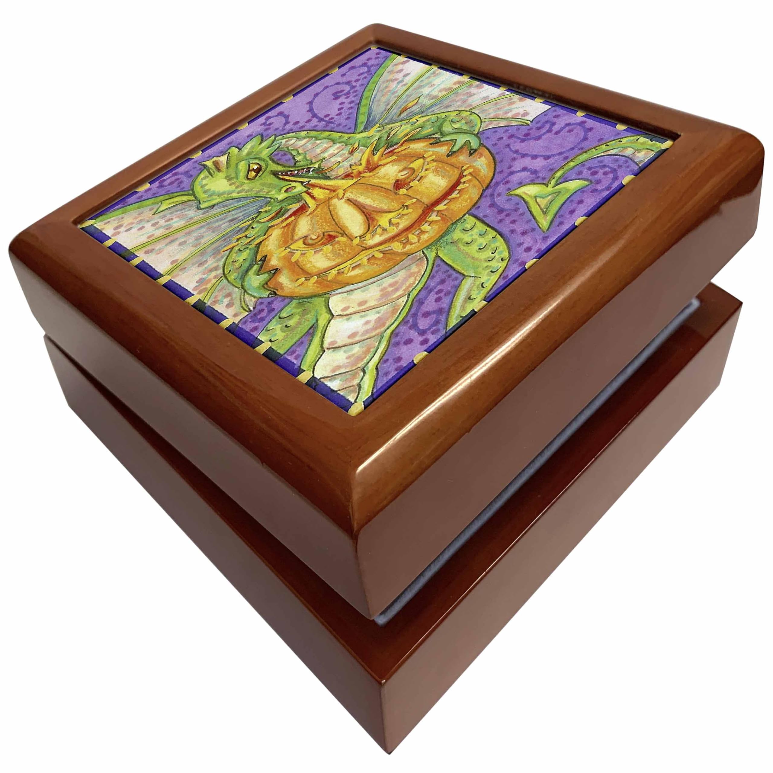 3dRose Fire Dragon Lighting Jack-O-Lantern, Jewelry Box jb-159493-1