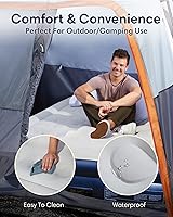 Vista 6 de OlarHike Colchón inflable King con bomba integrada, colchones de aire elevados y duraderos de 18 pulgadas para campamento, hogar y invitados