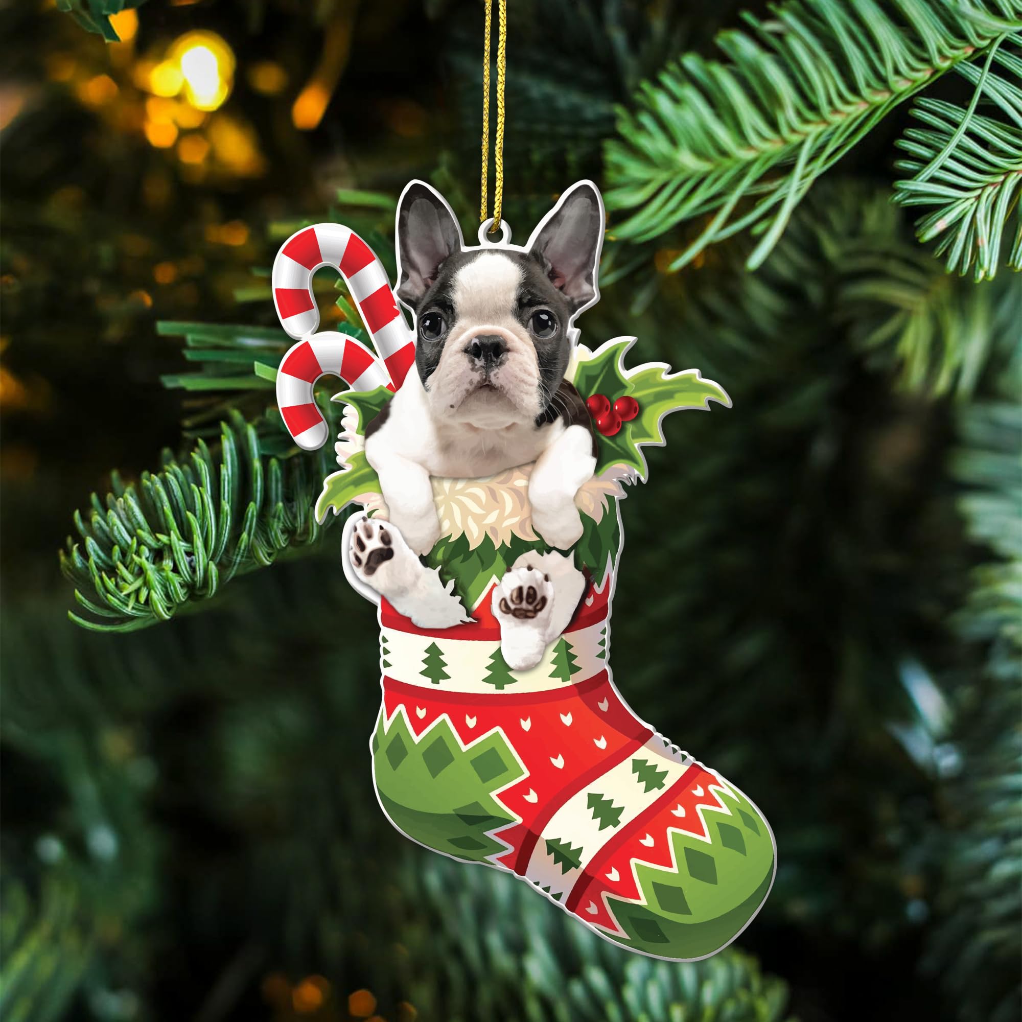 Calendrier De L'Avent Boston Terrier - 24 Ornements Acrylique 2D, Décoration Noël Maison Bureau - 8