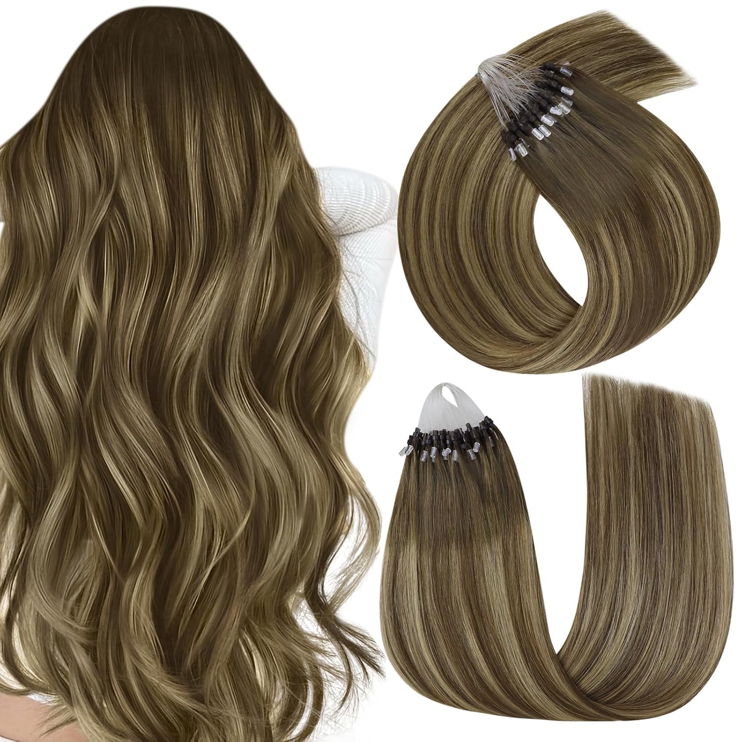 Easyouth U Tip Hair Extensions Brown Keratin Tip Hair Extensions Real Human Hair Darkest Brown Keratin Hair Extension Human Hair with Natural Texture 18Inch 50G 1G/S — view 24