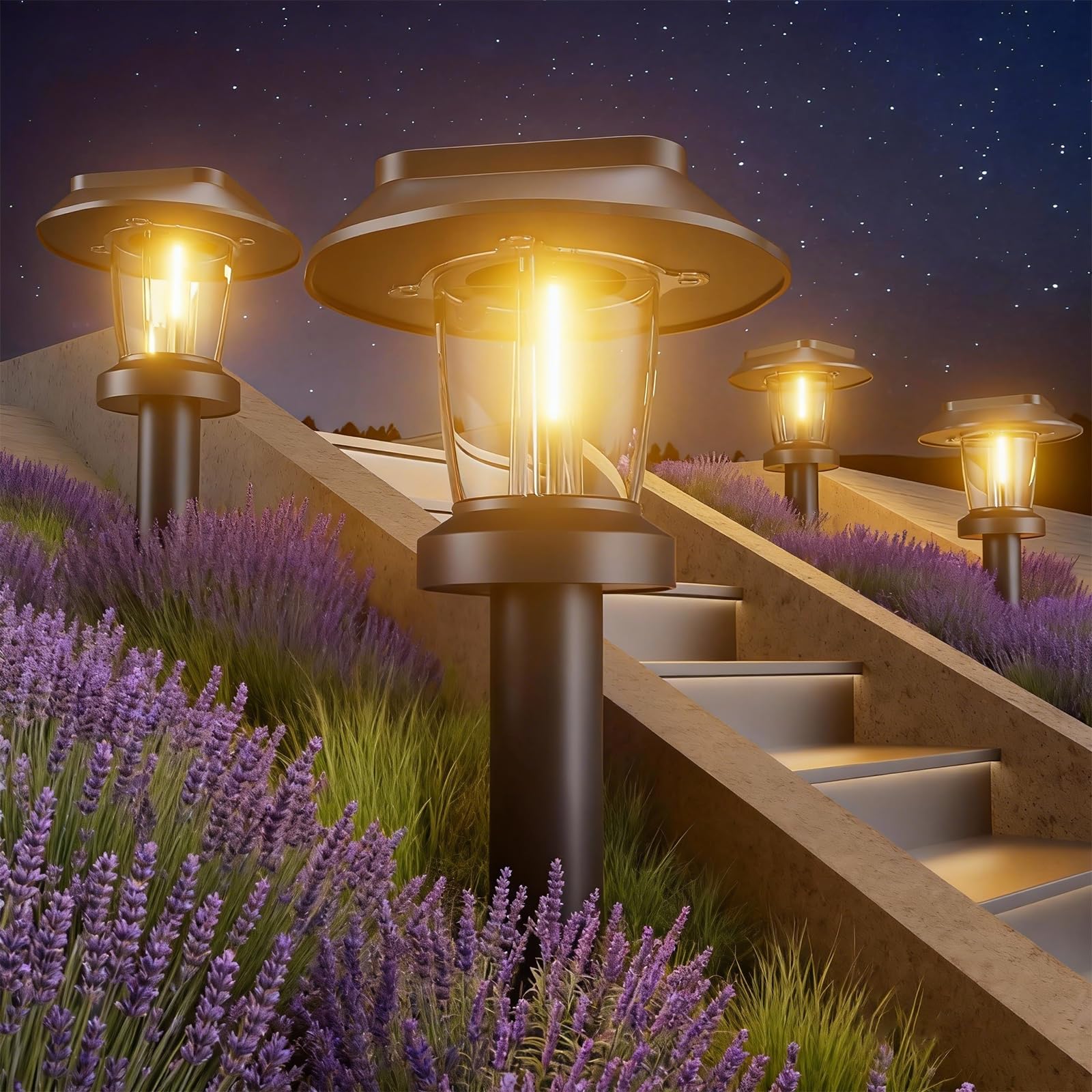 ALEPOD Solar Pathway Lights Outdoor - 8 Pack Solar Powered Garden Lights Waterproof IP65 Decor Landscape Lighting with