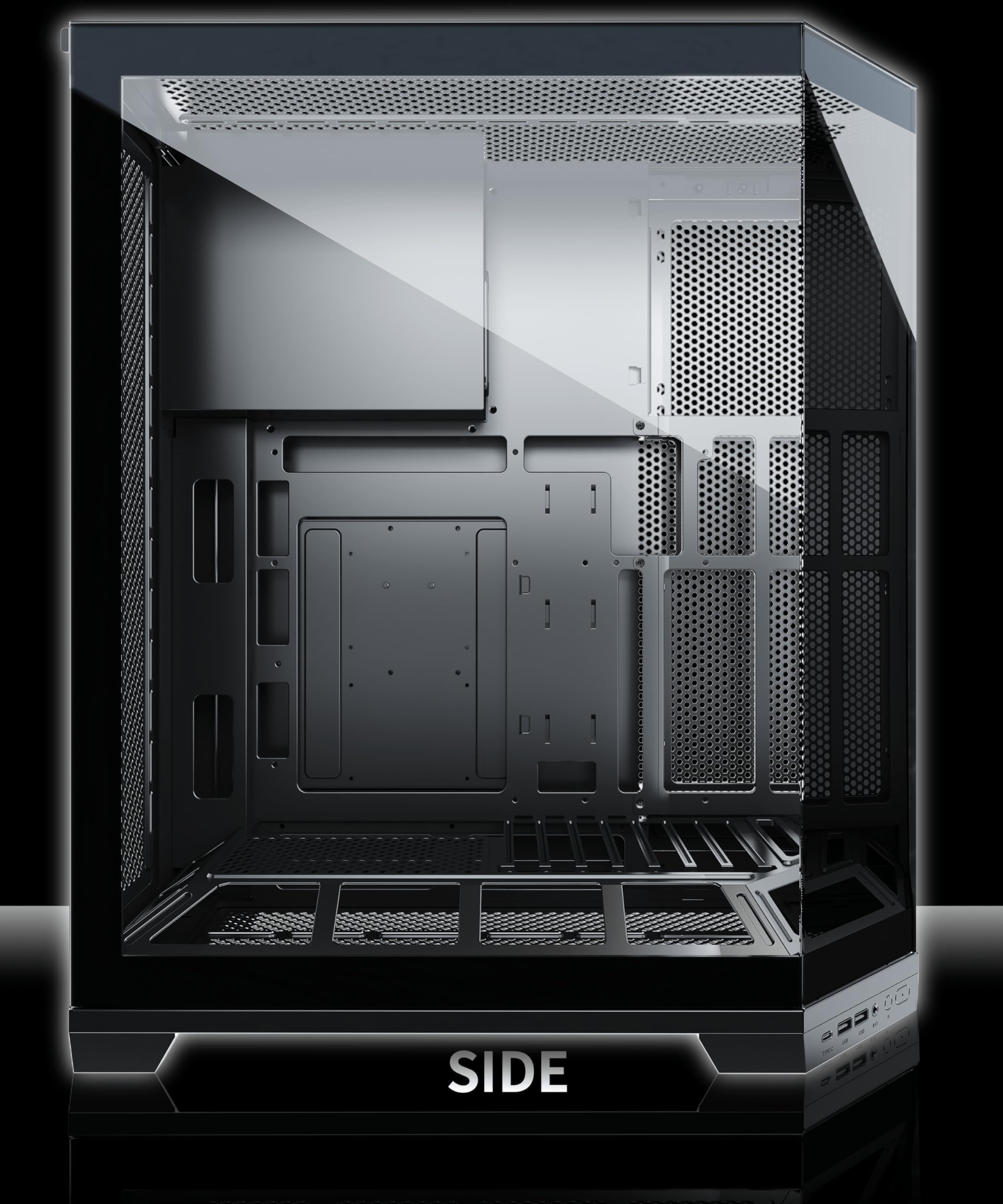 MUSETEX Torre Media ATX para PC Gaming, con Montaje Vertical para GPU, 5 Ventiladores ARGB PWM Preinstalados, Soporte para Radiador de 360 mm, Negro (GR3)