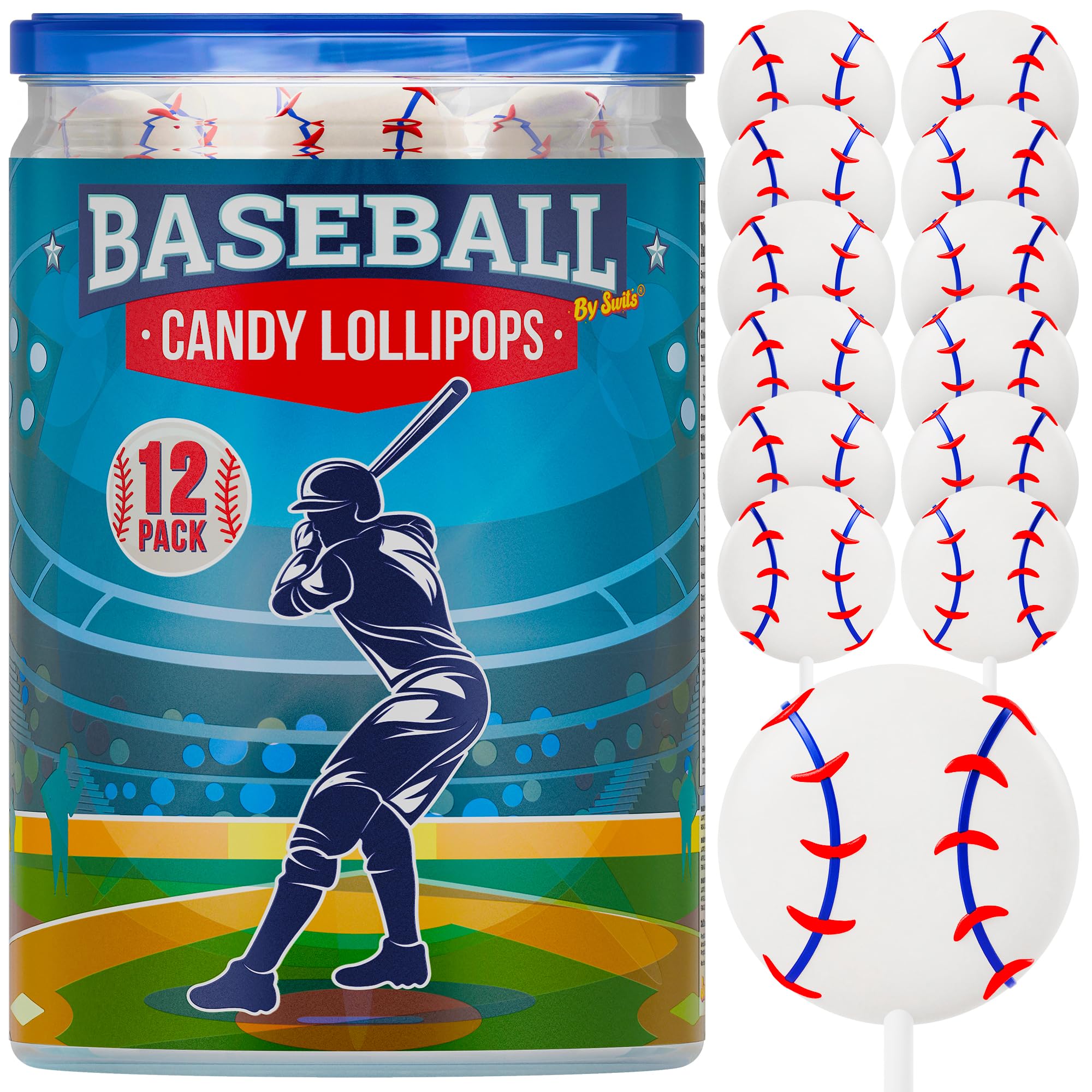 Baseball Lollipops 12pk- Baseball Sucker Lollipops Baseball Candy As Baseball Party Favors & Baseball Goodie Bags - Baseball Snacks,Baseball Favors