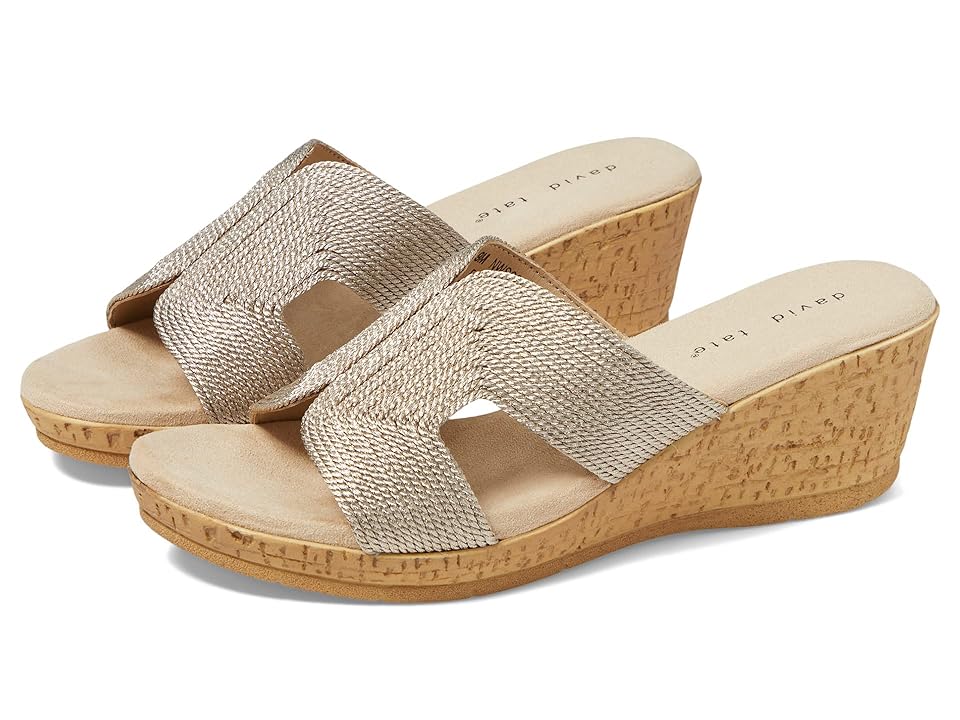 David Tate Vibe (Wheat Rayon Fabric) Women's Sandals INTERNATIONAL SHIPPING