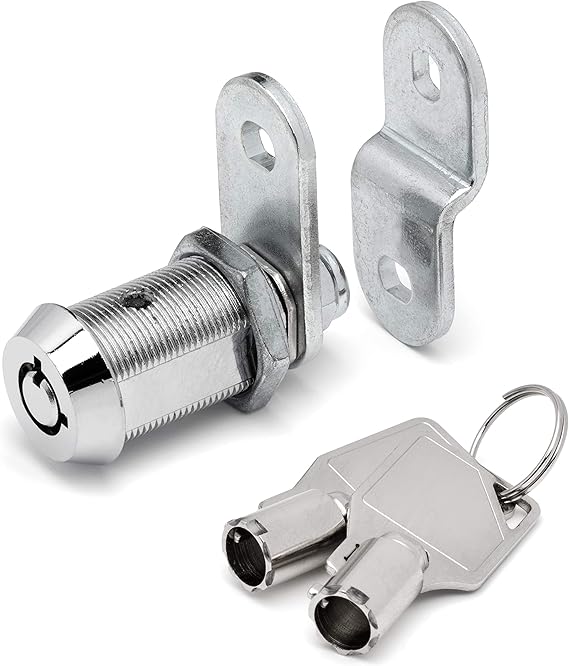 Westway Locks 11/8"" Tubular Cam Lock with Chrome Finish Keyed Alike 1 Pack with 2 Keys