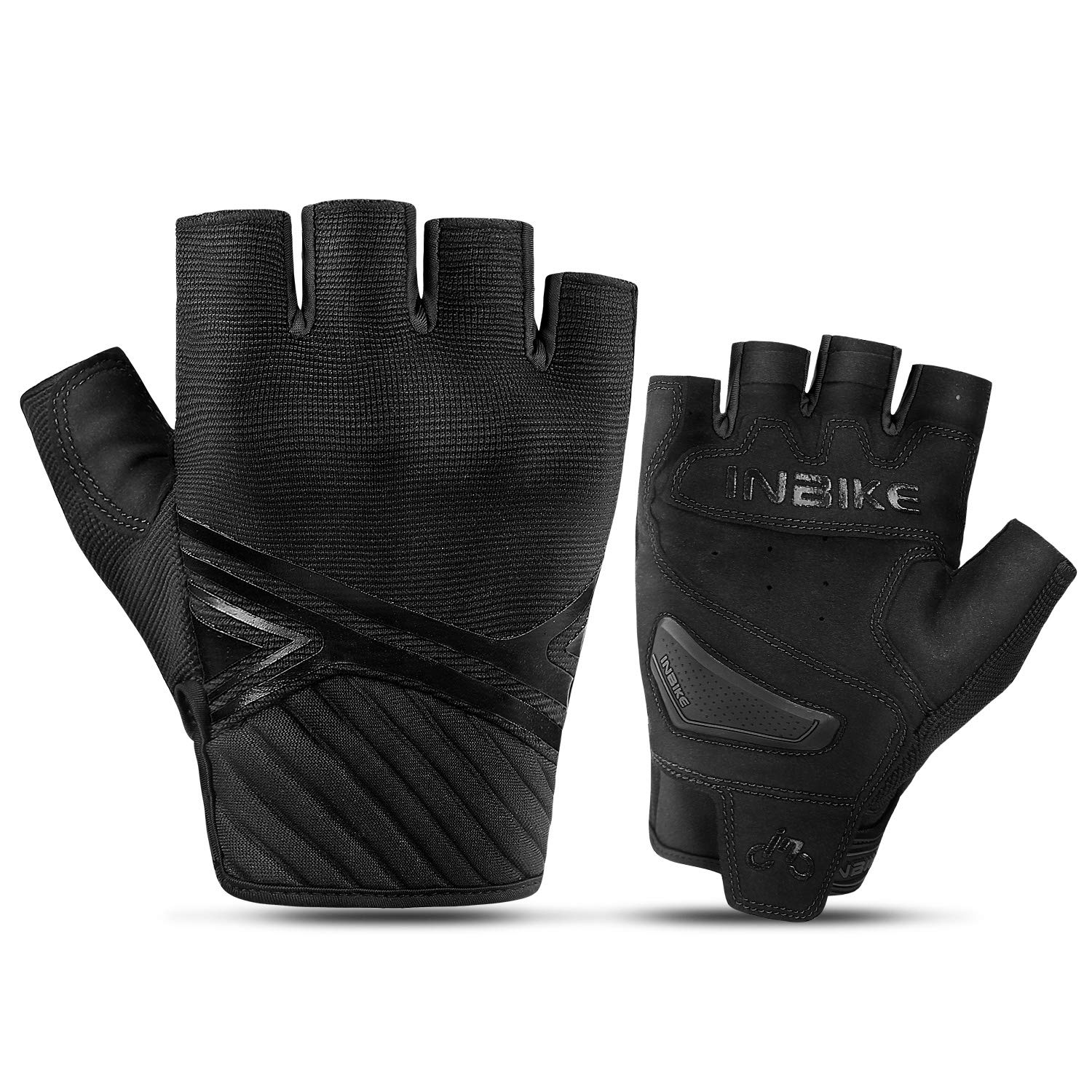 INBIKE Breathable Mesh Half Finger Motorcycle Gloves Hard Knuckle Wear Resistant with TPR Padded Palm Cushioning