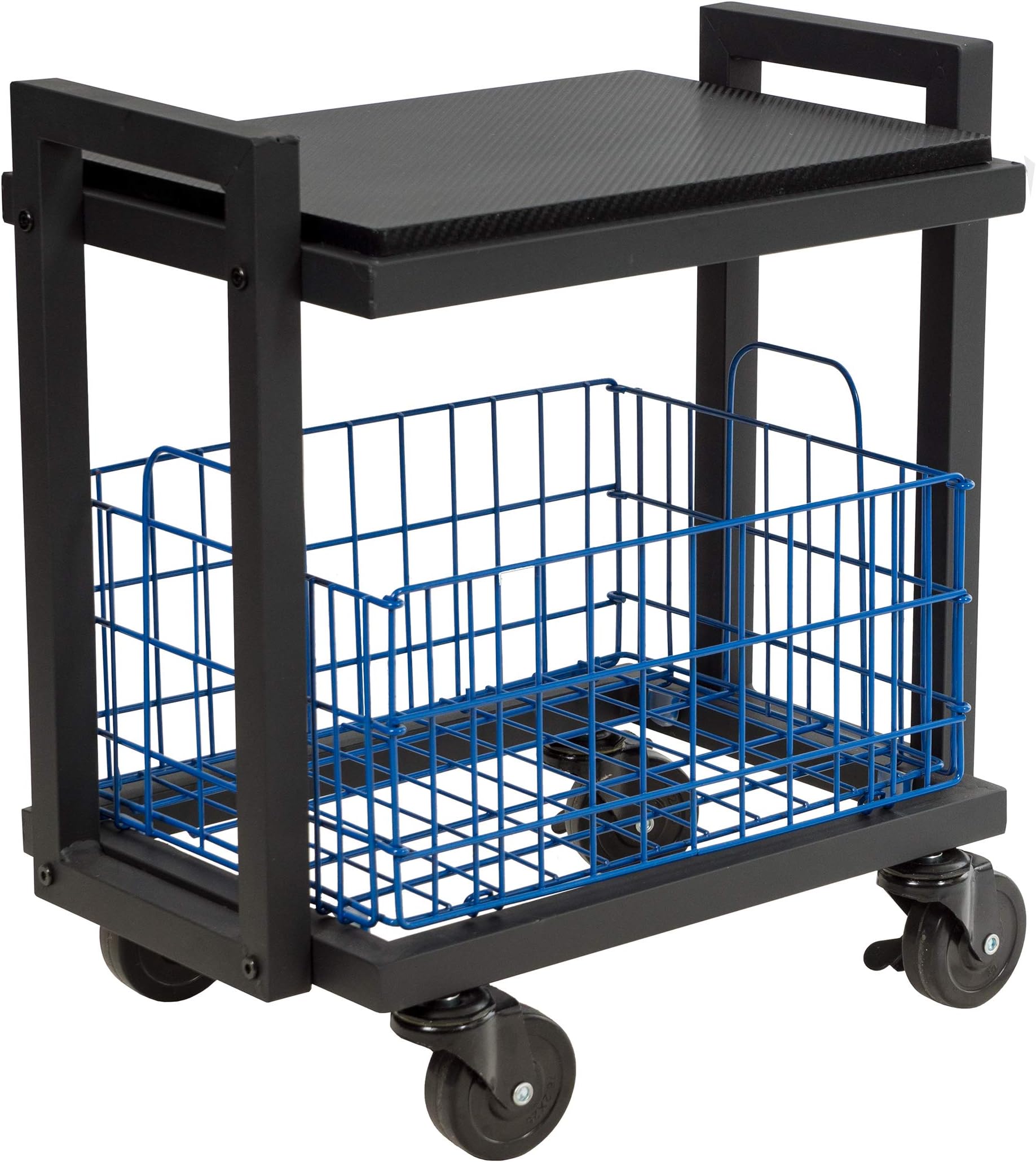 Atlantic Cart System 2 Tier Cart - Narrow Mobile Storage, Interchange Shelves and Baskets, Powder-Coated Steel Frame PN23350327 in Black