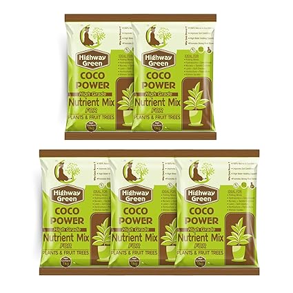 HighwayGreen Coco Power Nutrient Mix for Vegetables, Fruits & Flowers Plants 1kg | Organic Soil Enricher & Fertilizer for Home Plants & Garden (Pack of 5)