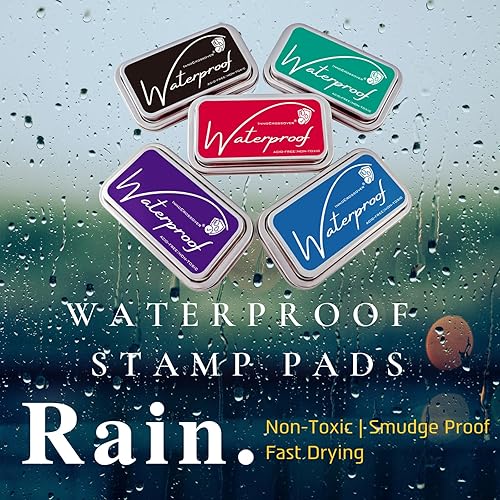 Miniatura 6 de Almohadillas de tinta para sellos de goma, almohadillas de sello de goma, permanentes, impermeables, almohadillas de sello para hacer tarjetas,