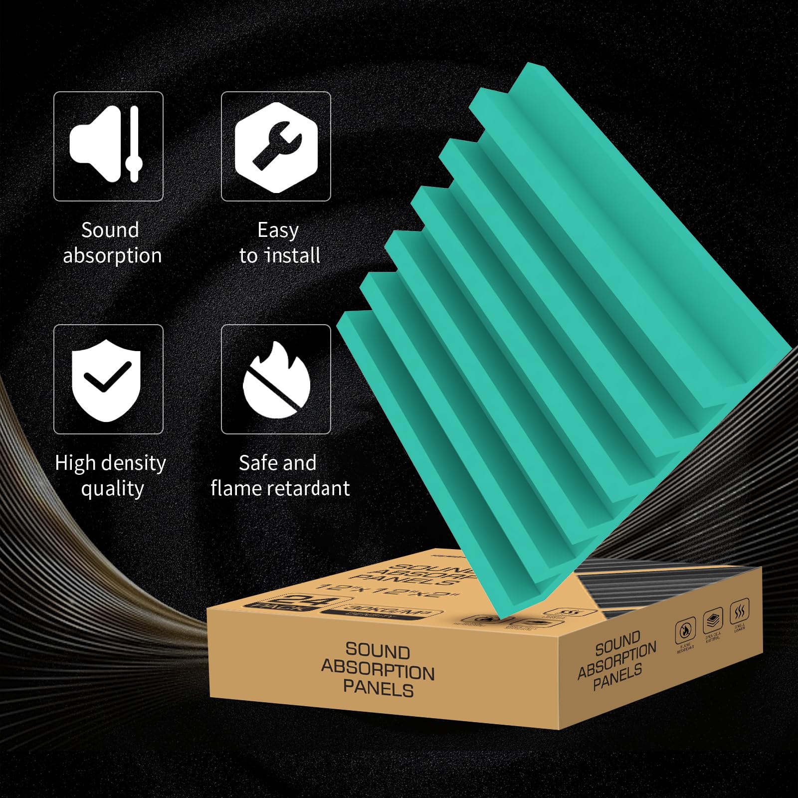 50Pack Sound Proof Foam Panels for Walls 2