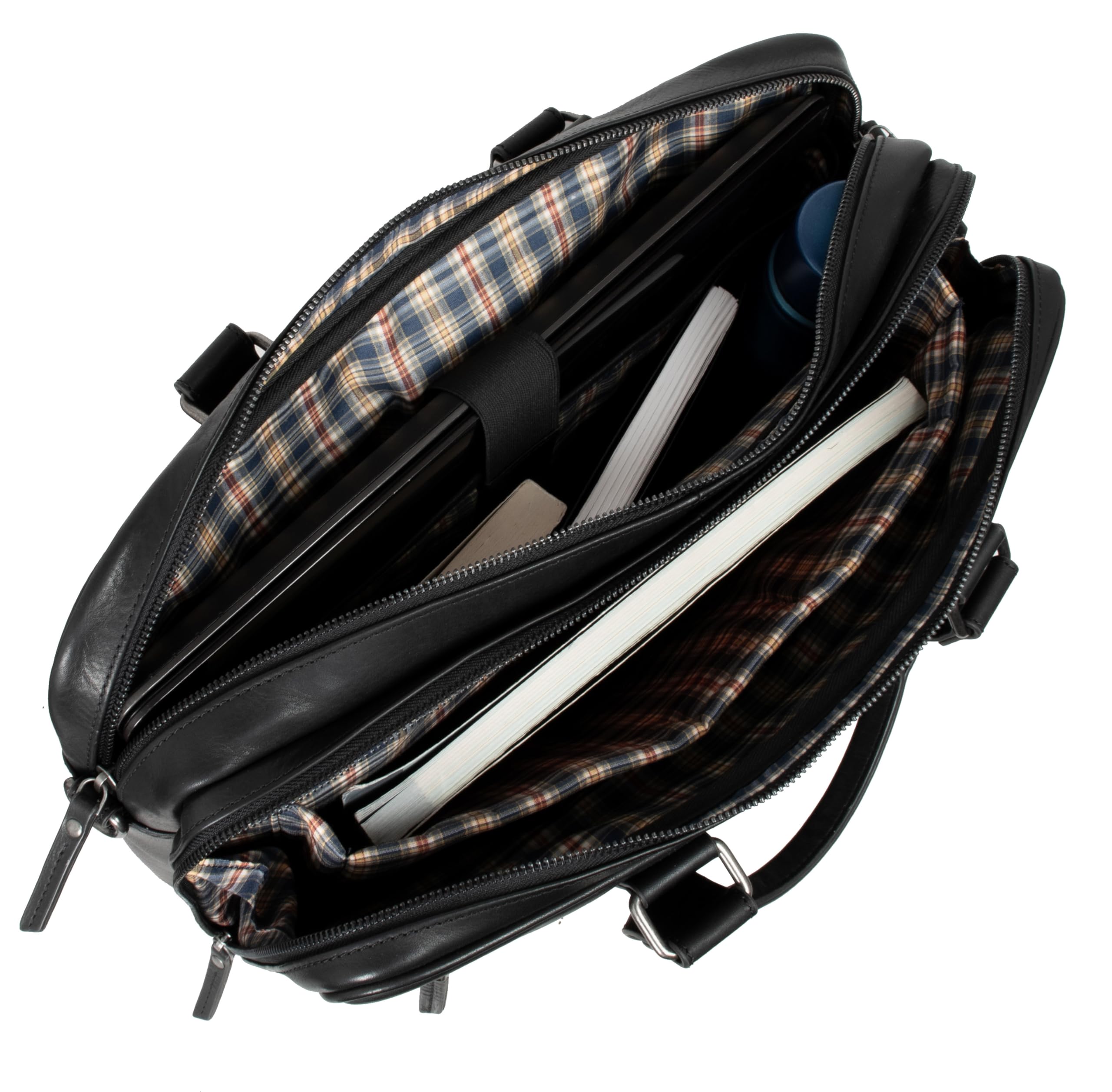 Marc Peter Borsa per computer portatile Dallas I in pelle a tracolla per laptop da 15,6 pollici, valigetta per notebook I, borsa per uomo e donna