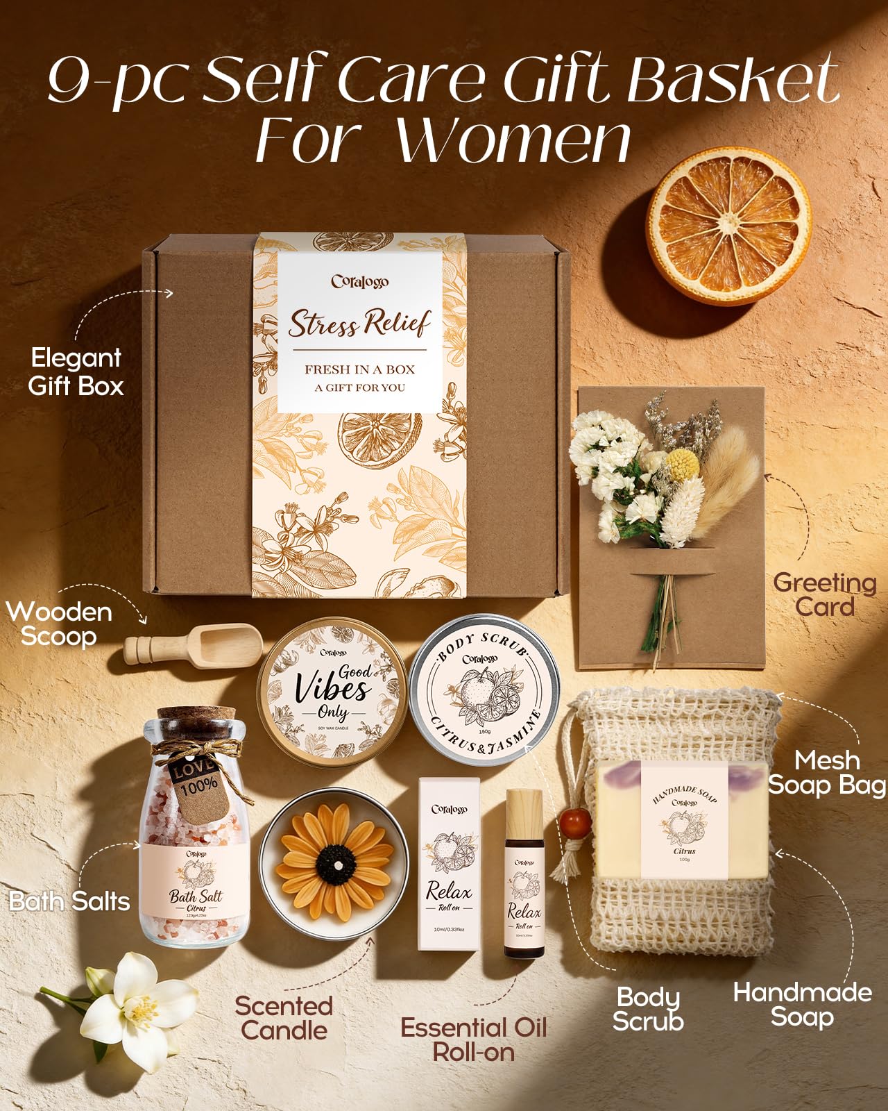 Citrus Jasmine Spa Gift Basket - Natural Beauty -2