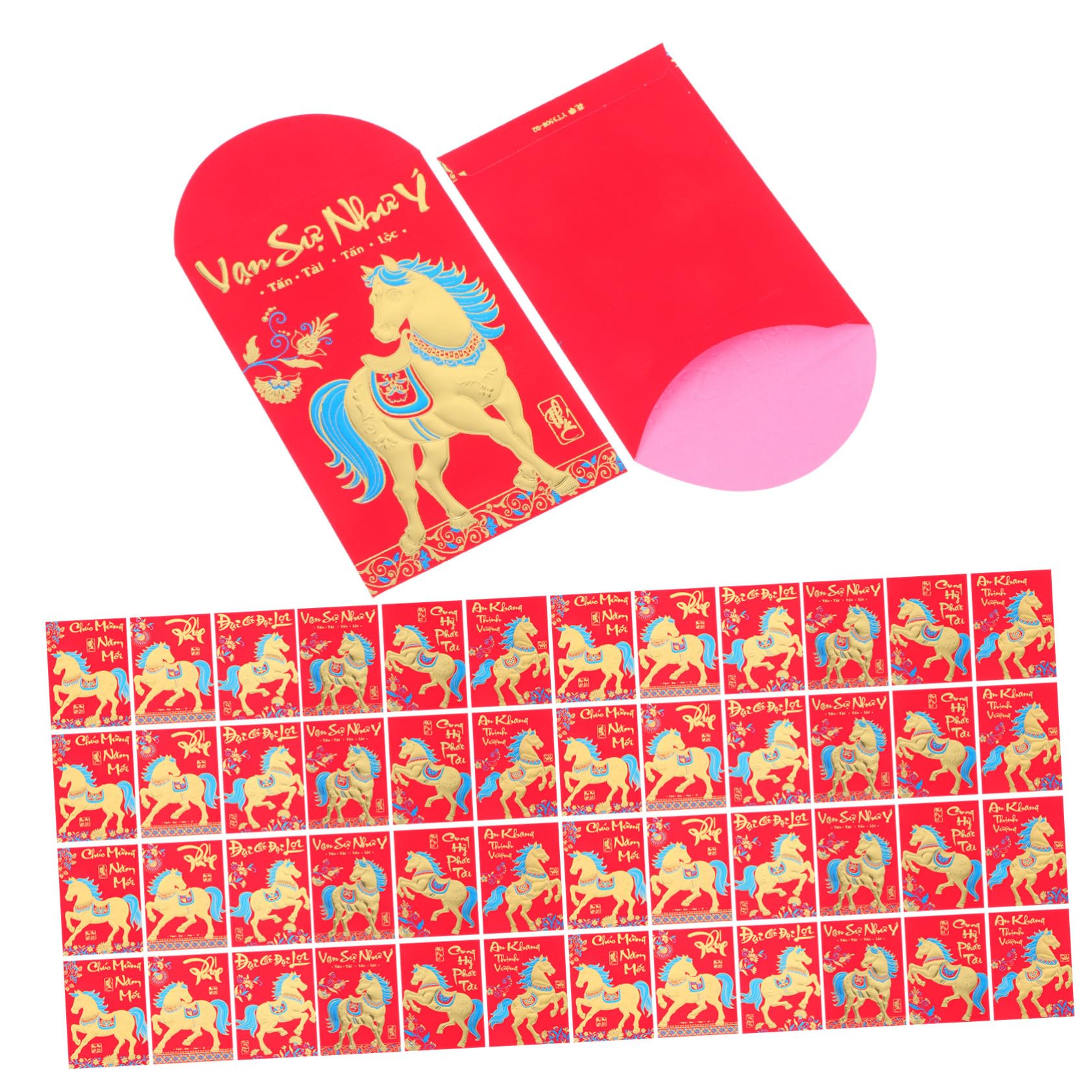 DOITOOL 360piezas Sobres Rojos Año del Caballo Sobres Rojos Chinos Hong Bao para Celebraciones Vietnamitas y Ocasiones Festivas
