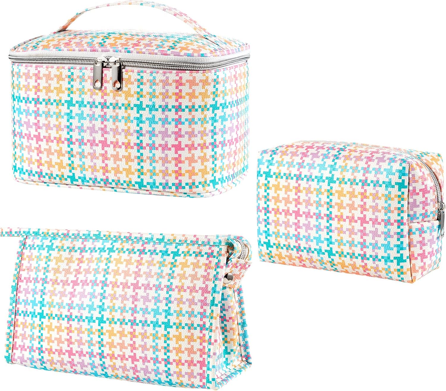 HooOriana Makeup Bag Set Cosmetic Bag 3 Pieces Cute Small