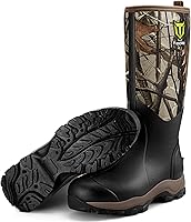 TideWe Men's Insulated Waterproof Hunting Boots - 400g Warmth, 6mm Neoprene Rubber, 16" Anti-Slip Outdoor Boots