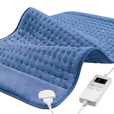 Heating Pads for Back Neck Shoulder Pain, Electric Heating Pad Auto Shut Off, Fast Heat, Large Heating Pad Christmas Gifts for Women Men, Birthday Gifts for Mom Dad (Blue)