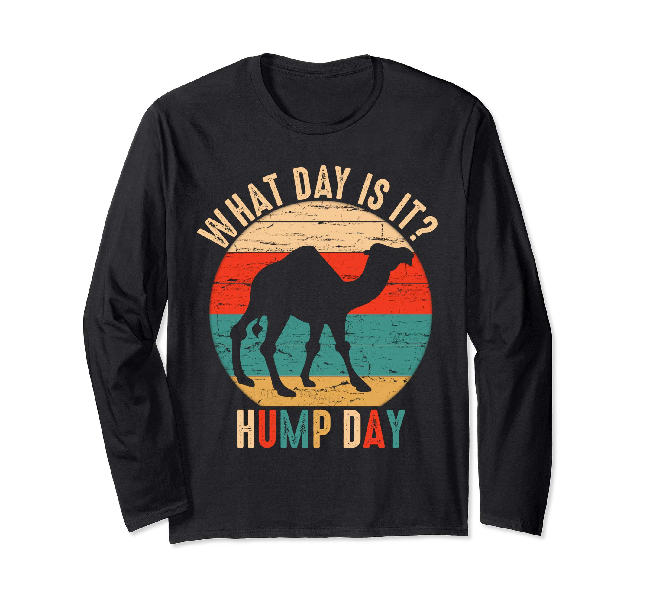 Funny Hump Day Camel ApparelWhat Day Is It Camel Tee Retro Funny Hump Day Long Sleeve T-Shirt