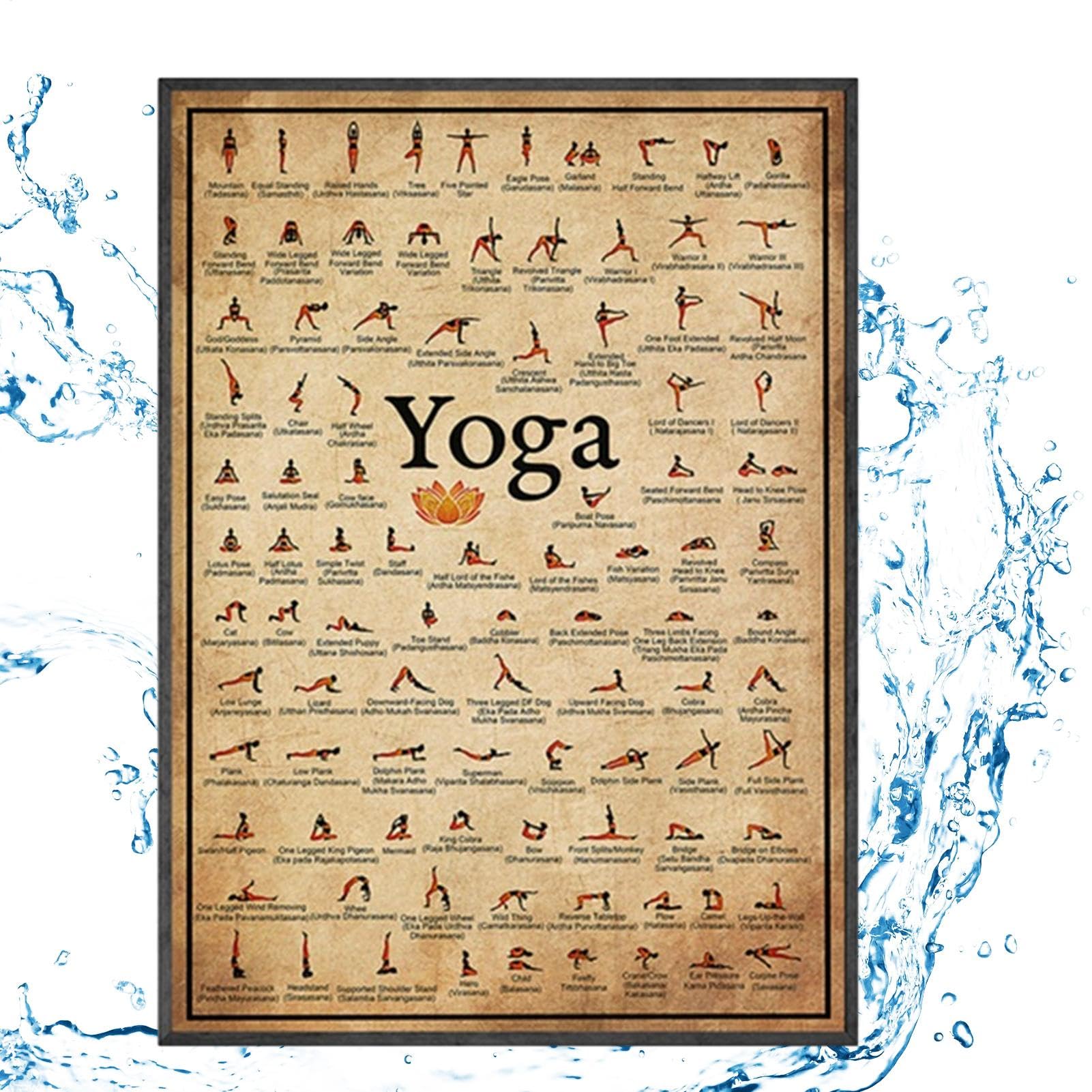 Tabla De Posturas De Yoga | Posiciones De Yoga Para Entrenamiento De Cuerpo Completo - Pósteres De Gimnasio O Hogar Para Entrenamiento De Flexibilidad Corporal Con Asanas De Yoga/estiramientos/posicio