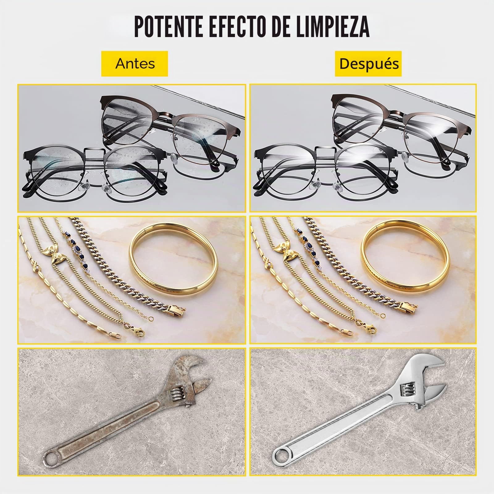 VEVOR Limpiador Ultrasónico 2L 60W Profesional Acero Inoxidable 40 kHz Pantalla LED para Joyas Reloj Gafas